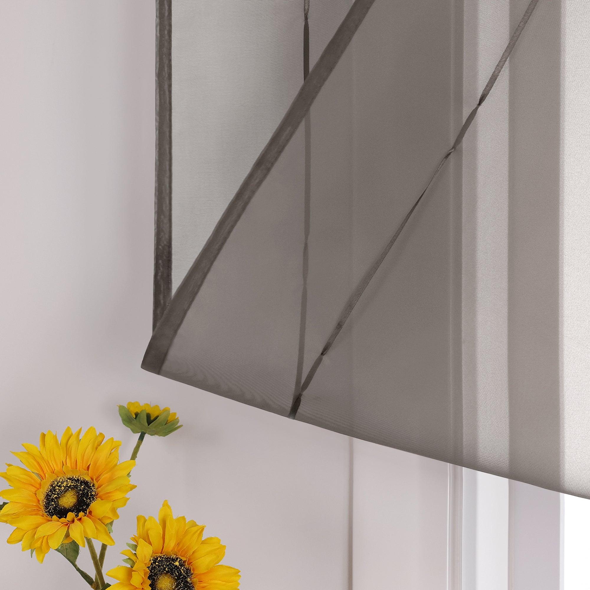 Rollos Kräuselbandgardine Transparente Fensterdeko Luftdurchlässig hochziehbar Unifarbe 1 Stück