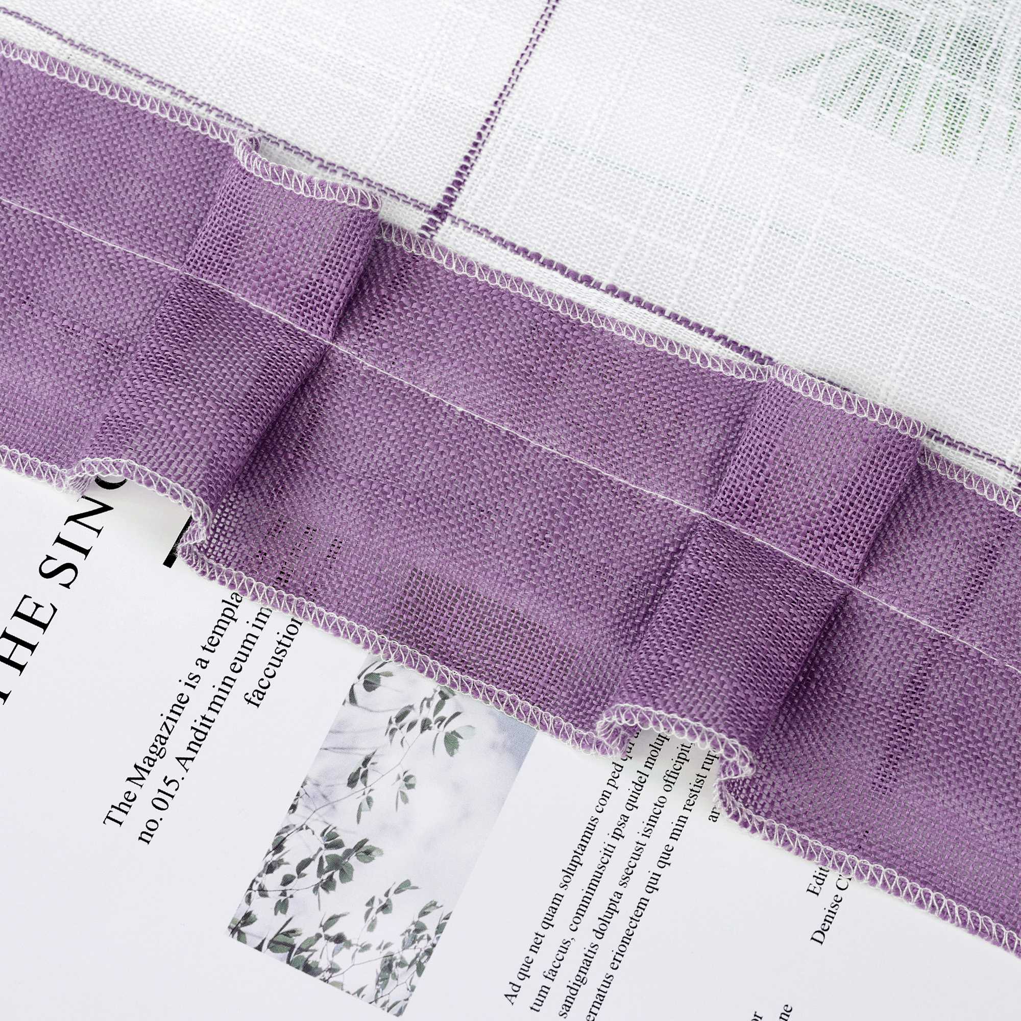 Halbtransparente Scheibengardine Landhausstil aus Leinen mit Schleifen 1 stück