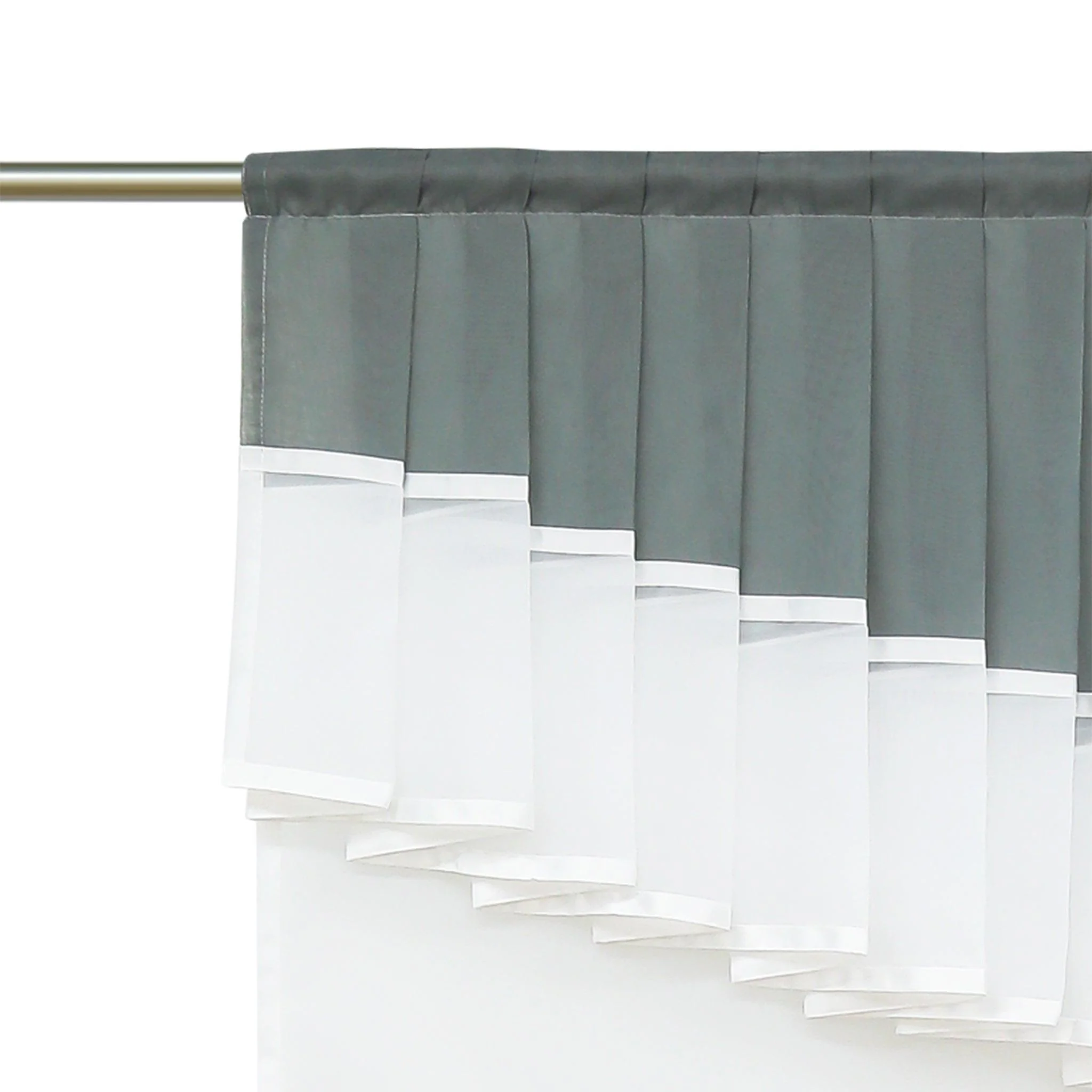 Romantischer transparenter Vorhang mit Volant 2-in-1 Design