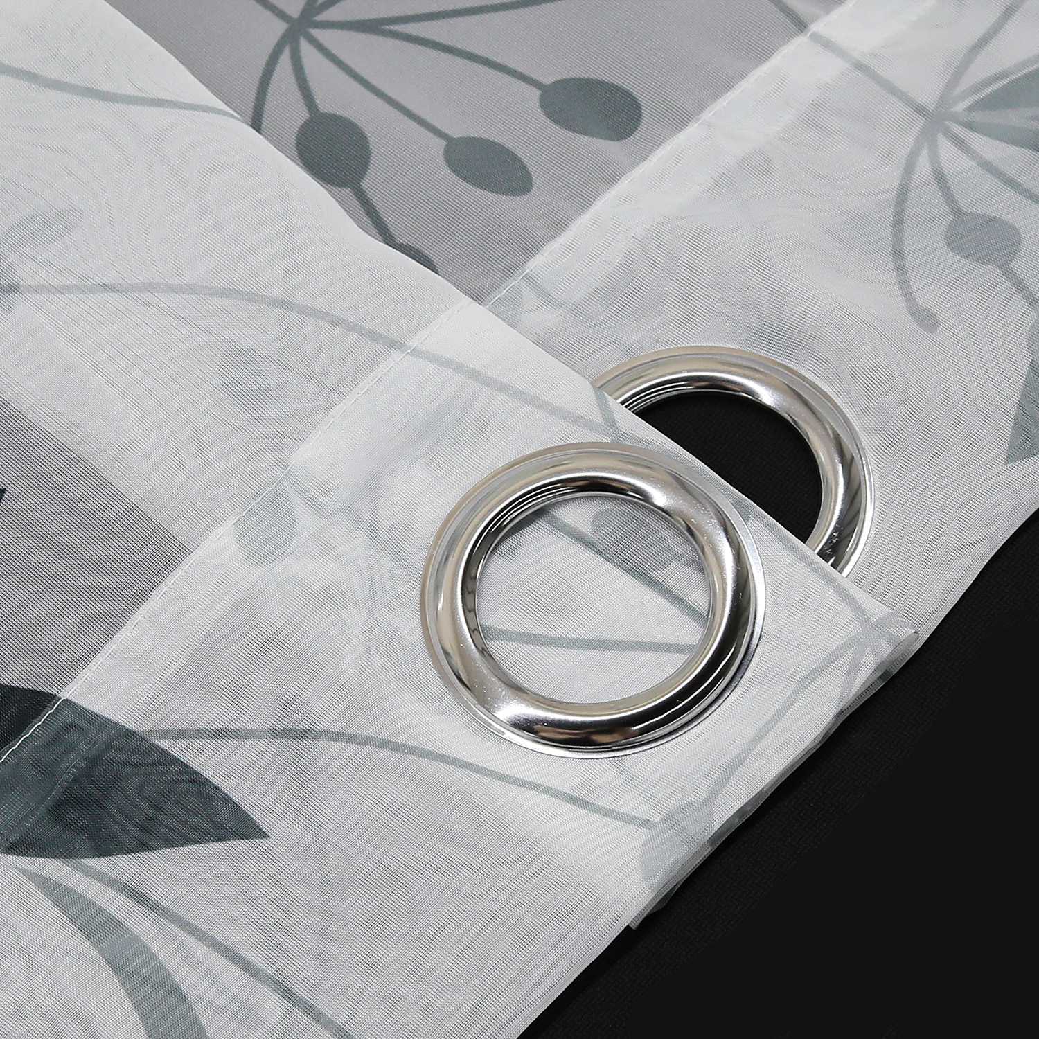 Transparenter Vorhang mit Blättermuster leicht Schutzfunktion Gartenstil 1 Stück