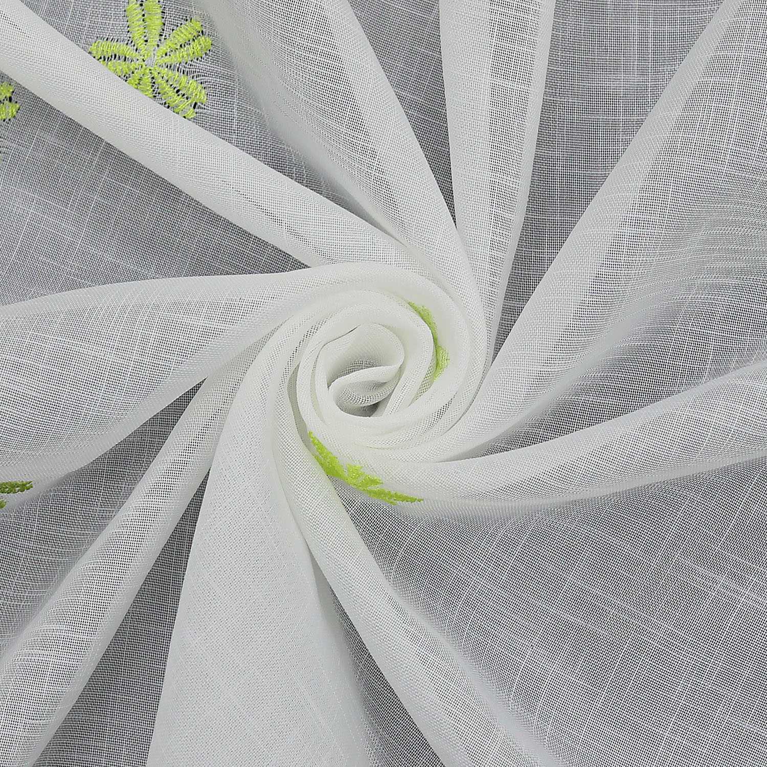 Scheibengardine durch Stangendurchzug Halbtransparent Blumenmuster und Stickereikunst 1 Stück