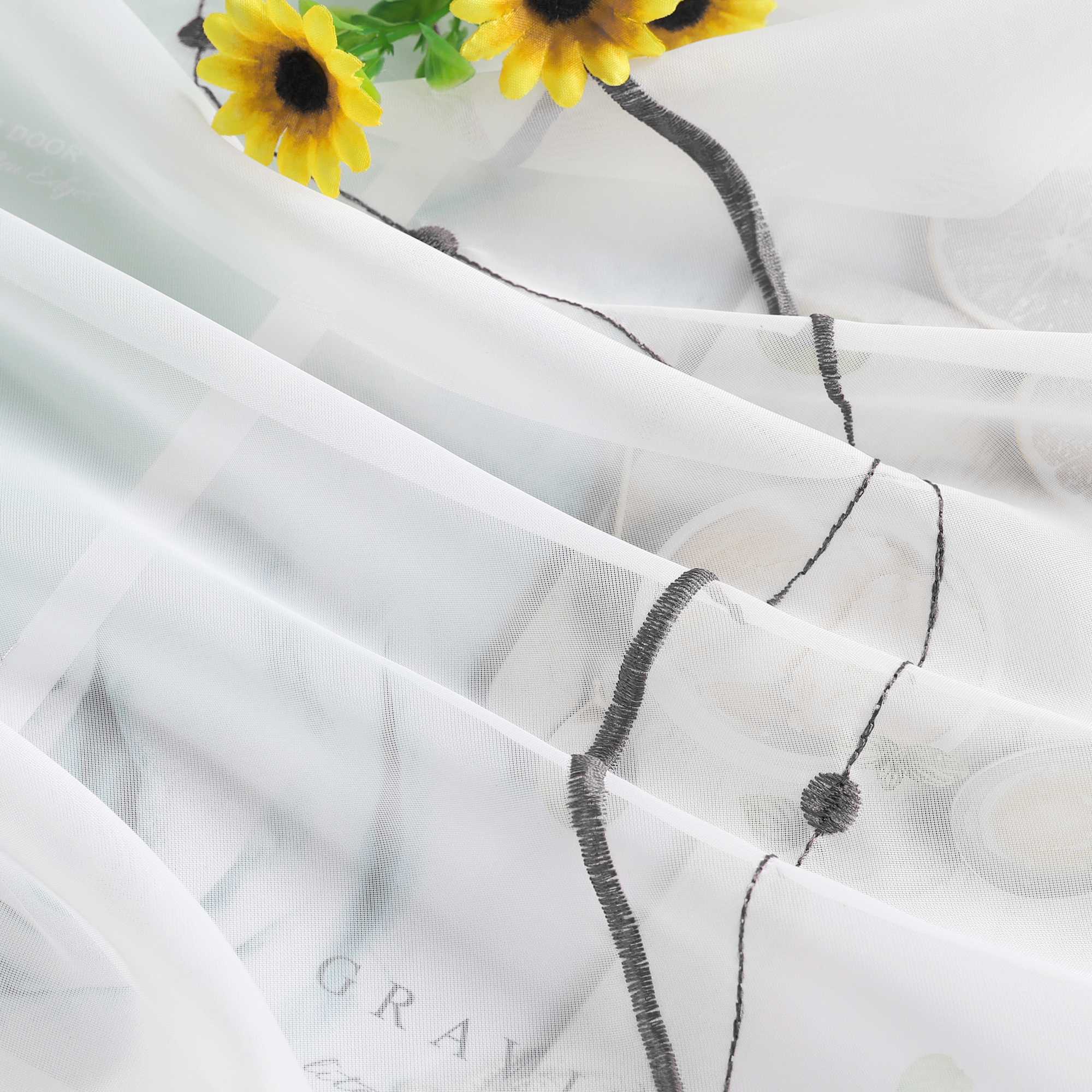 Schiebegardine Klettbandschal aus Polyester mit Wellenmuster transparent durch Klettband 2 stücke