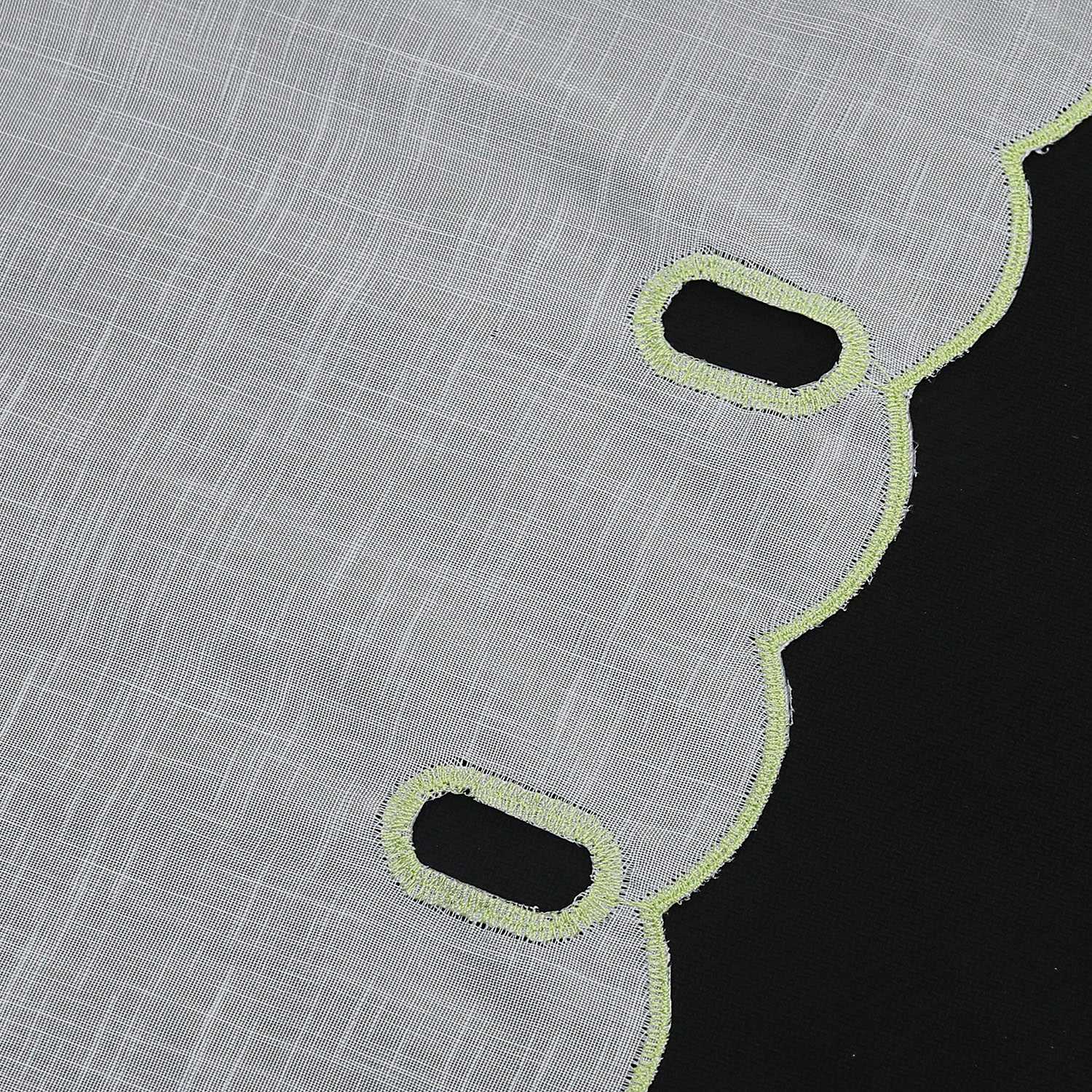 Scheibengardine durch Stangendurchzug Halbtransparent Blumenmuster und Stickereikunst 1 Stück