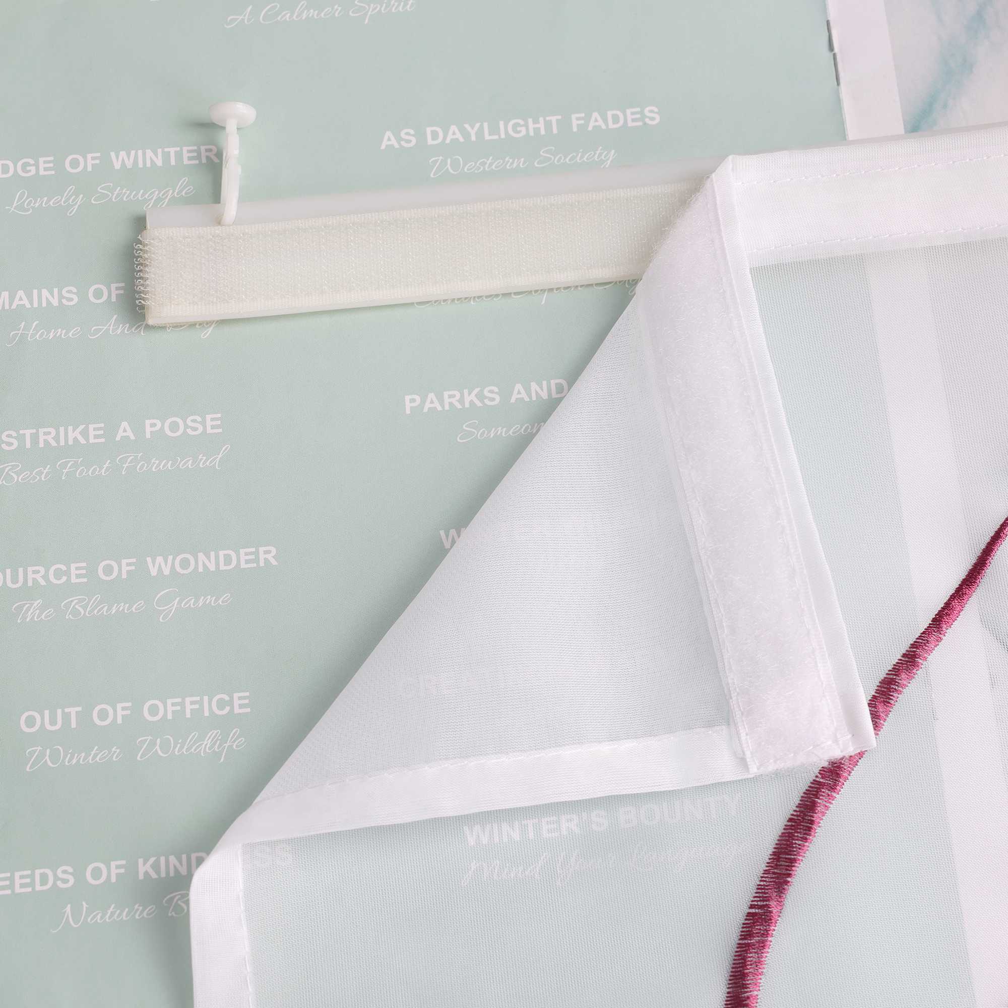 Schiebegardine Klettbandschal aus Polyester mit Wellenmuster transparent durch Klettband 2 stücke