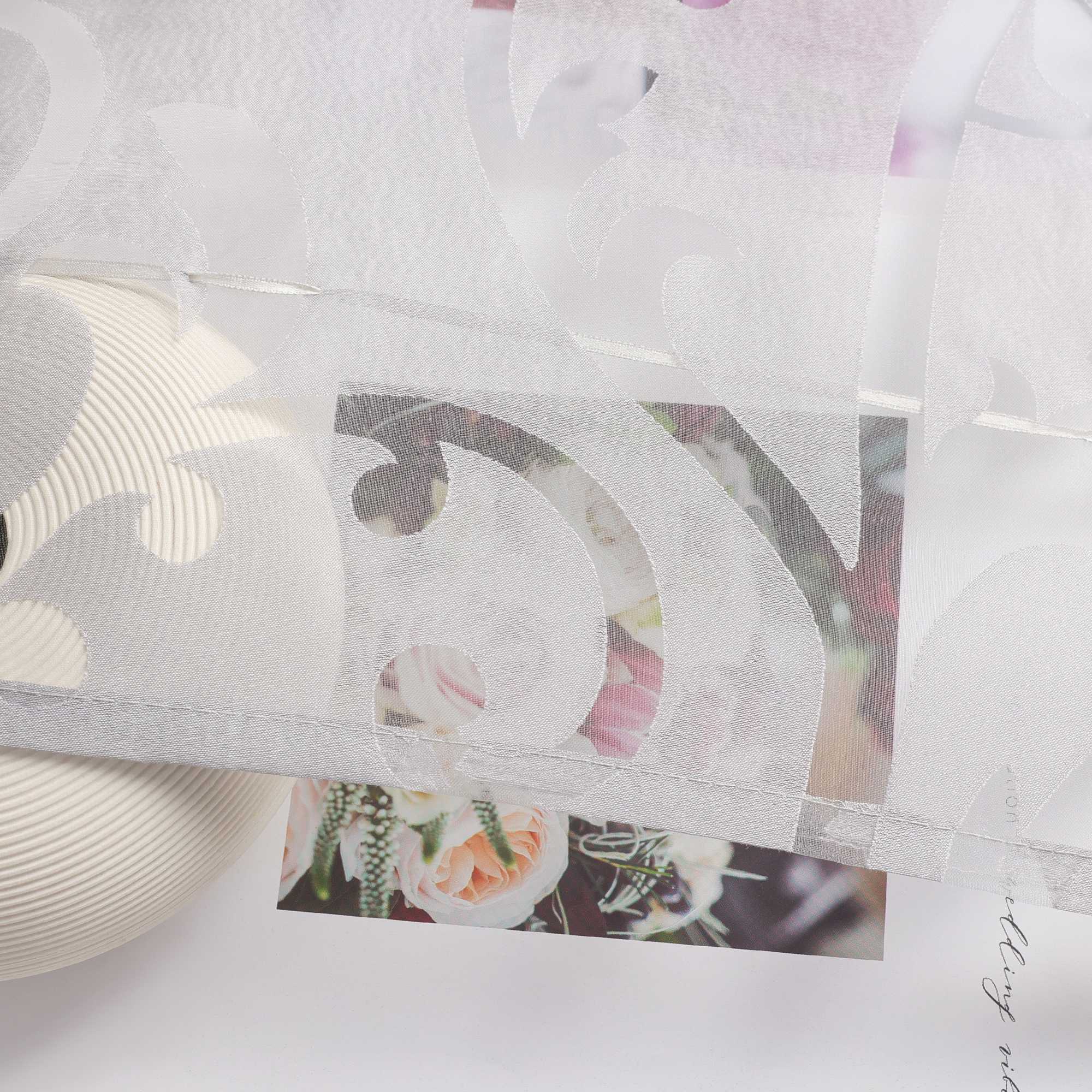 Transparente Schlaufengardine mit Blumenmuster Café Fenstergardine Raffrollos 1 Stück