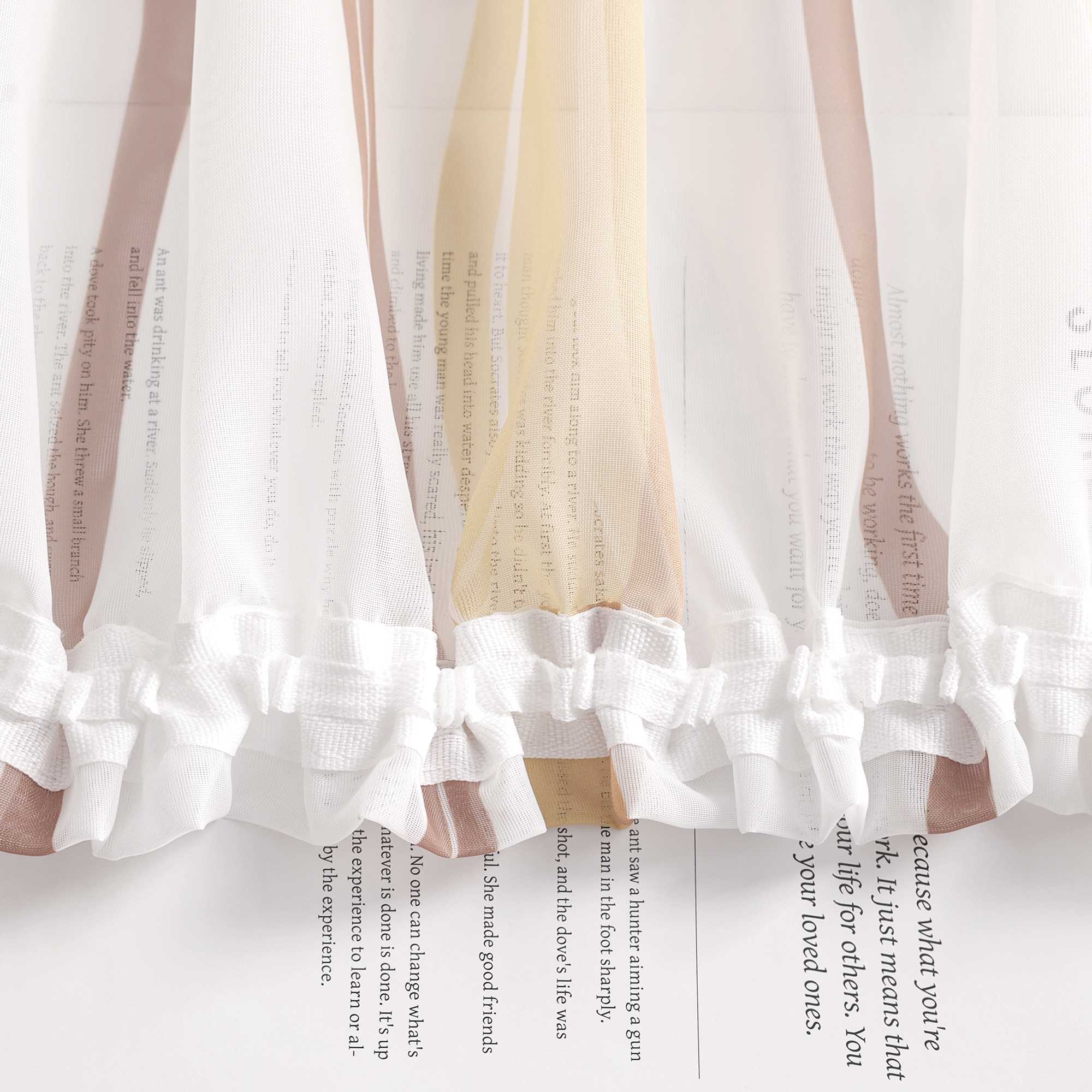 Vorhang Kräuselband aus Polyester mit bunten Wellenmustern tranparent 1 stück