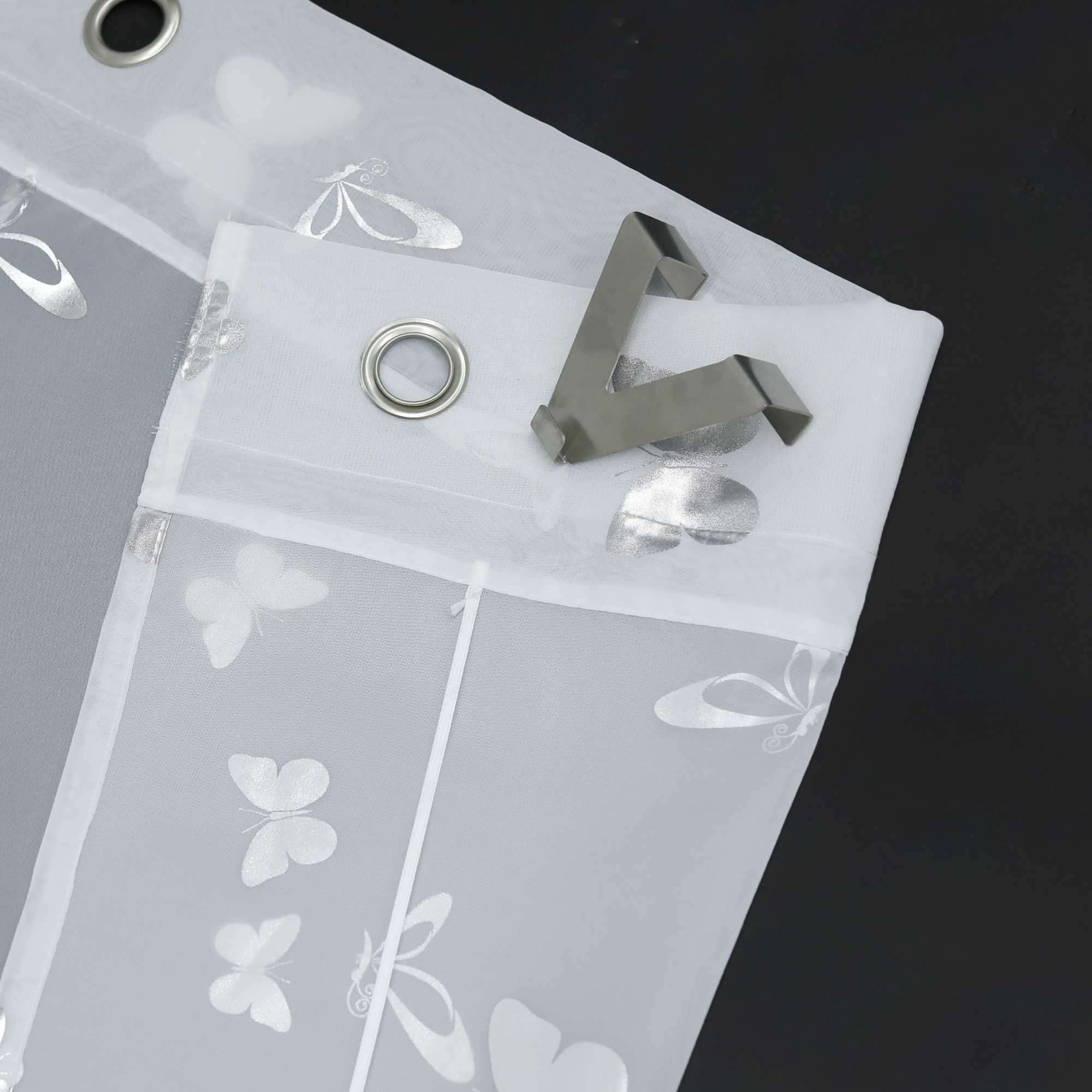 Raffrollo mit V-Haken Raffgardine mit leuchtendem Schmetterlingsmuster 1 stück