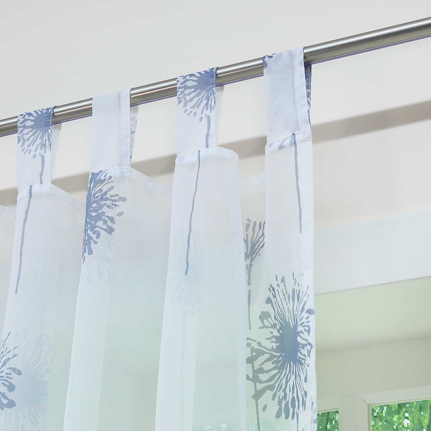 Transparenter Vorhang mit Pusteblumenmuster leicht Schutzfunktion Lichtdurchlässigkeit Gartenstil 1 Stück
