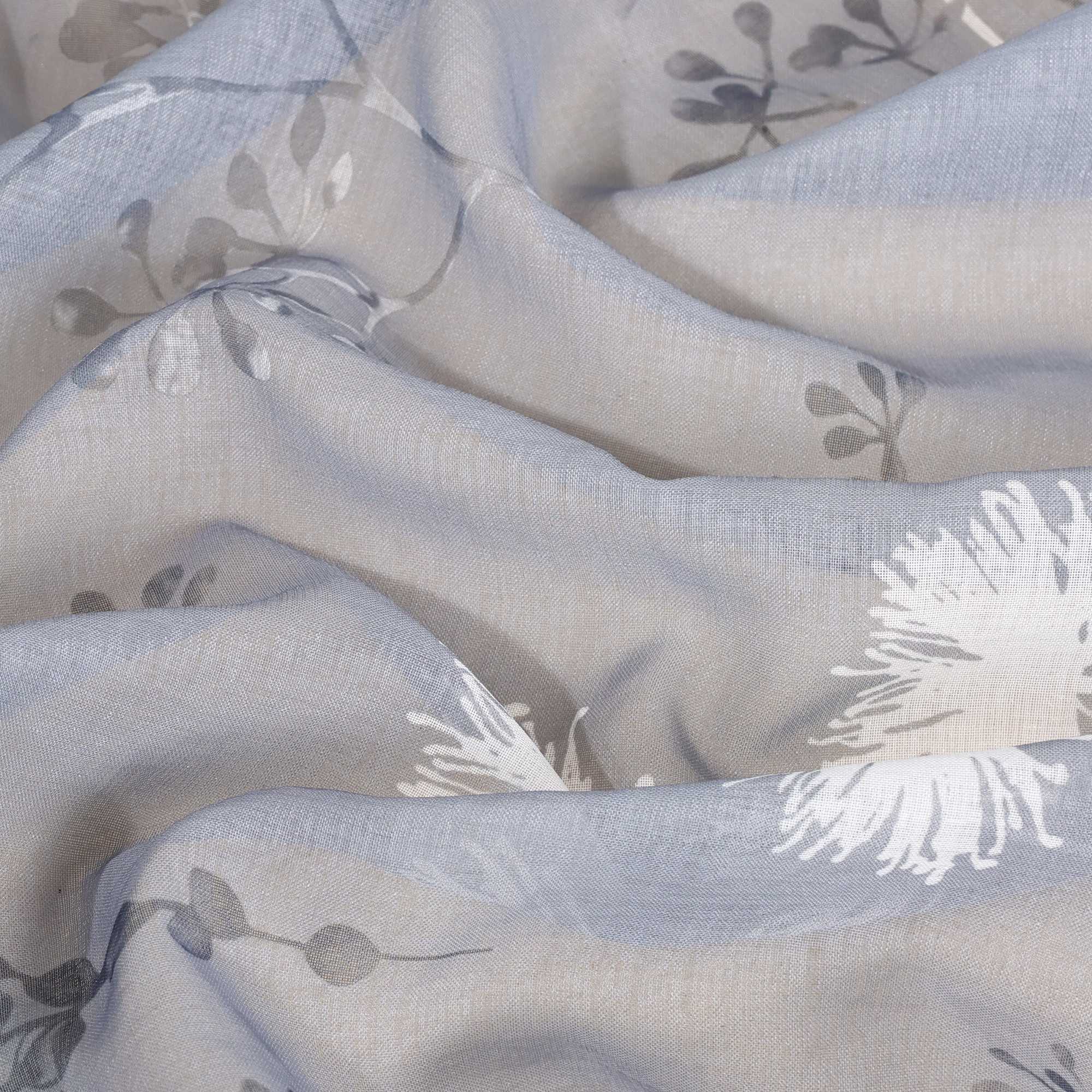 Vorhang mit Schlaufen modern Voile Gardine mit botanischen Mustern Vorhänge Transparent Schlafzimmer Wohnzimmer 1 Stück