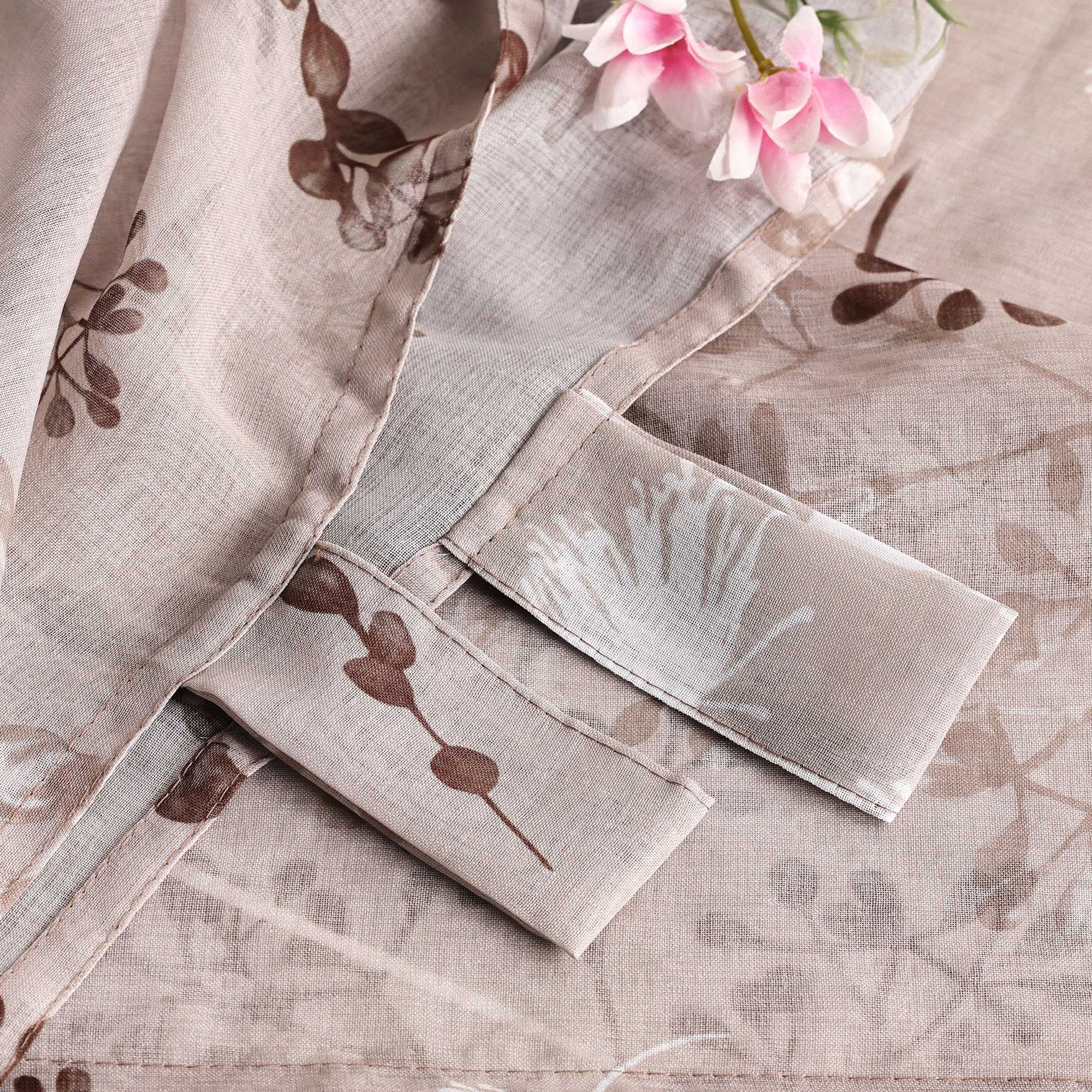 Vorhang mit Schlaufen modern Voile Gardine mit botanischen Mustern Vorhänge Transparent Schlafzimmer Wohnzimmer 1 Stück