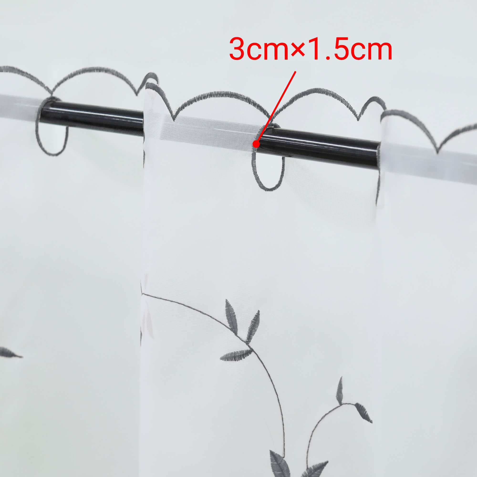 Scheibengardinen Voile Bistrogardinen mit Blattstickerei Transparent Bestickte Küche Kurzstores