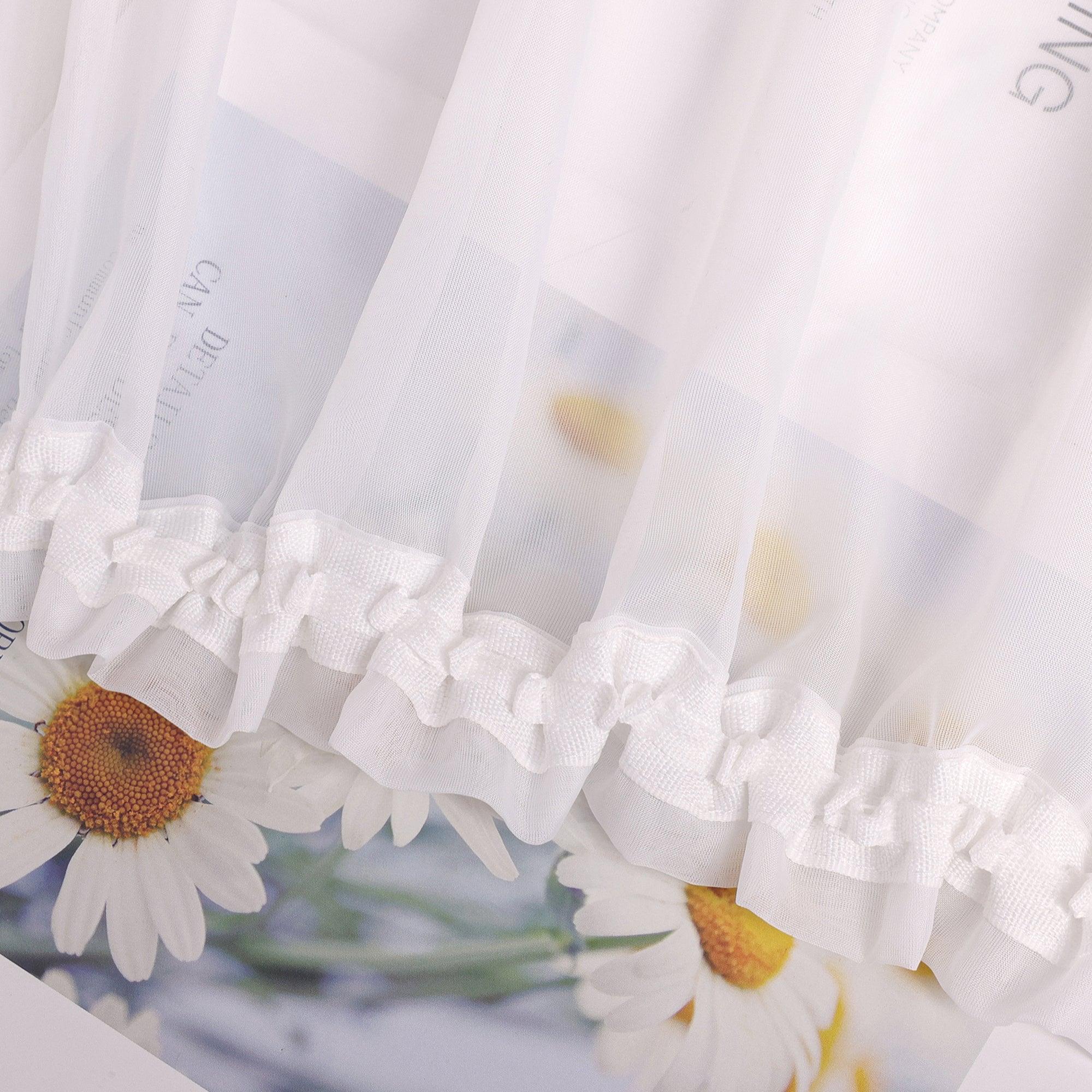 Transparenter Vorhang mit Seidenband Unifarbe Voile 1 Stück