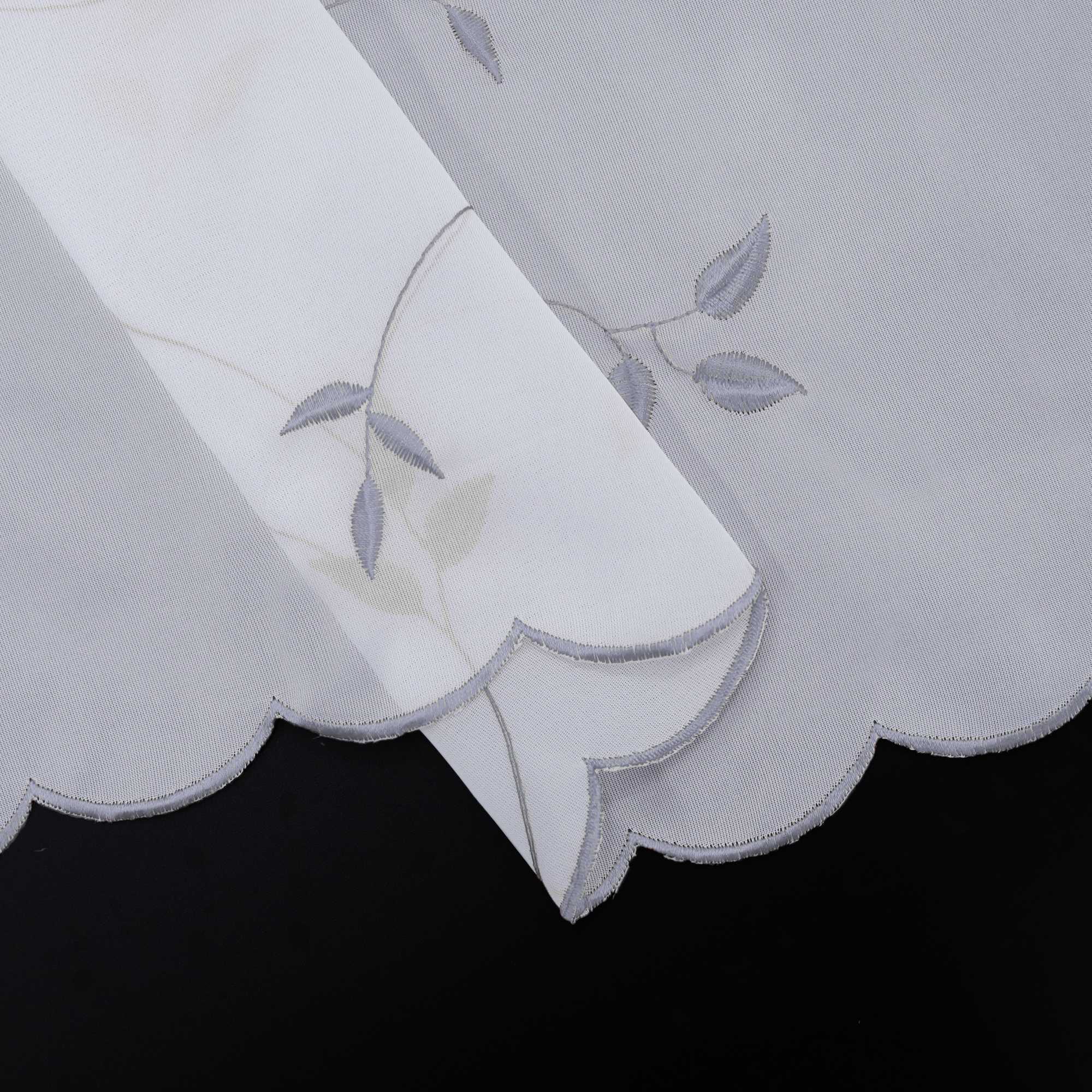 Scheibengardinen Voile Bistrogardinen mit Blattstickerei Transparent Bestickte Küche Kurzstores