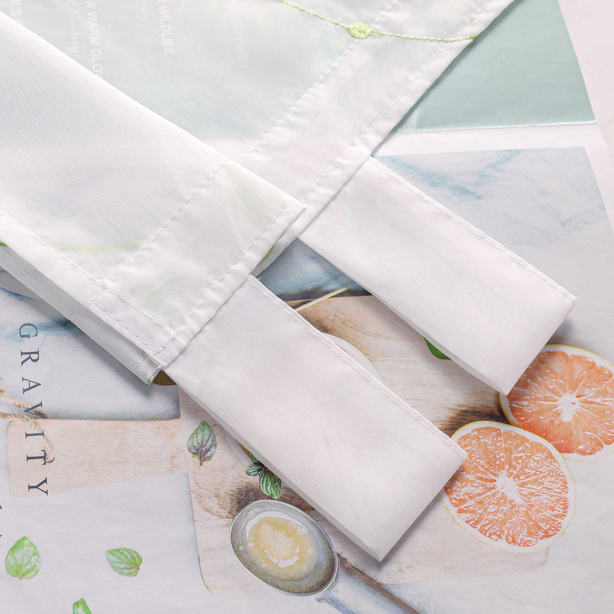 Schiebegardinen mit Schlaufen 2er Flächenvorhänge Schiebevorhang mit Wellenperlenmuster Stickerei Transparent