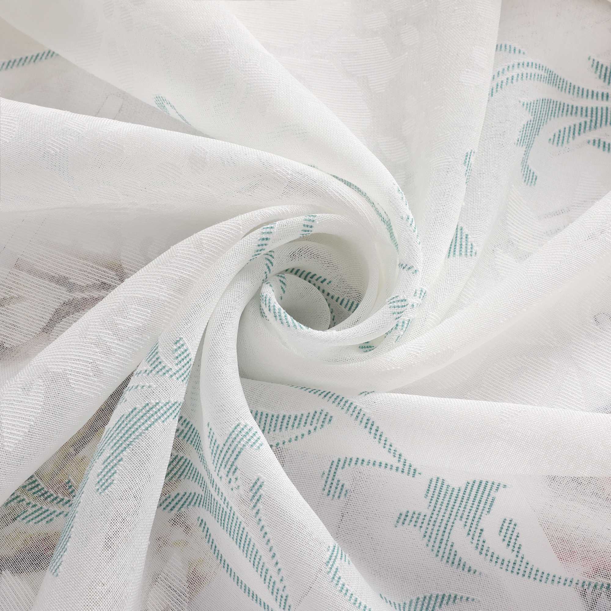 Elegante Transparente Gardinen mit Rankenmuster Ösenschal 1 stück