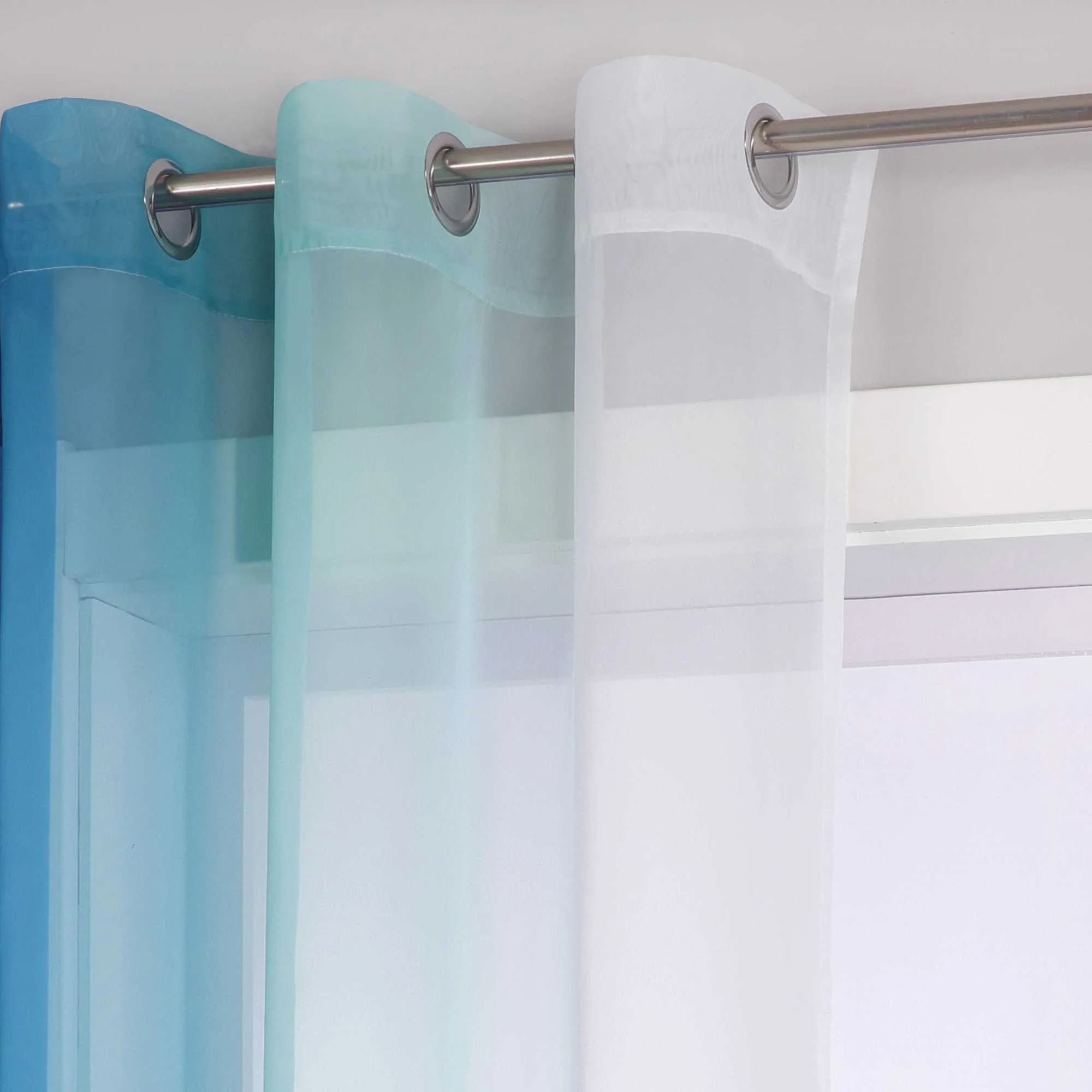 Transparente Vorhänge mit Farbverlauf 2er Set