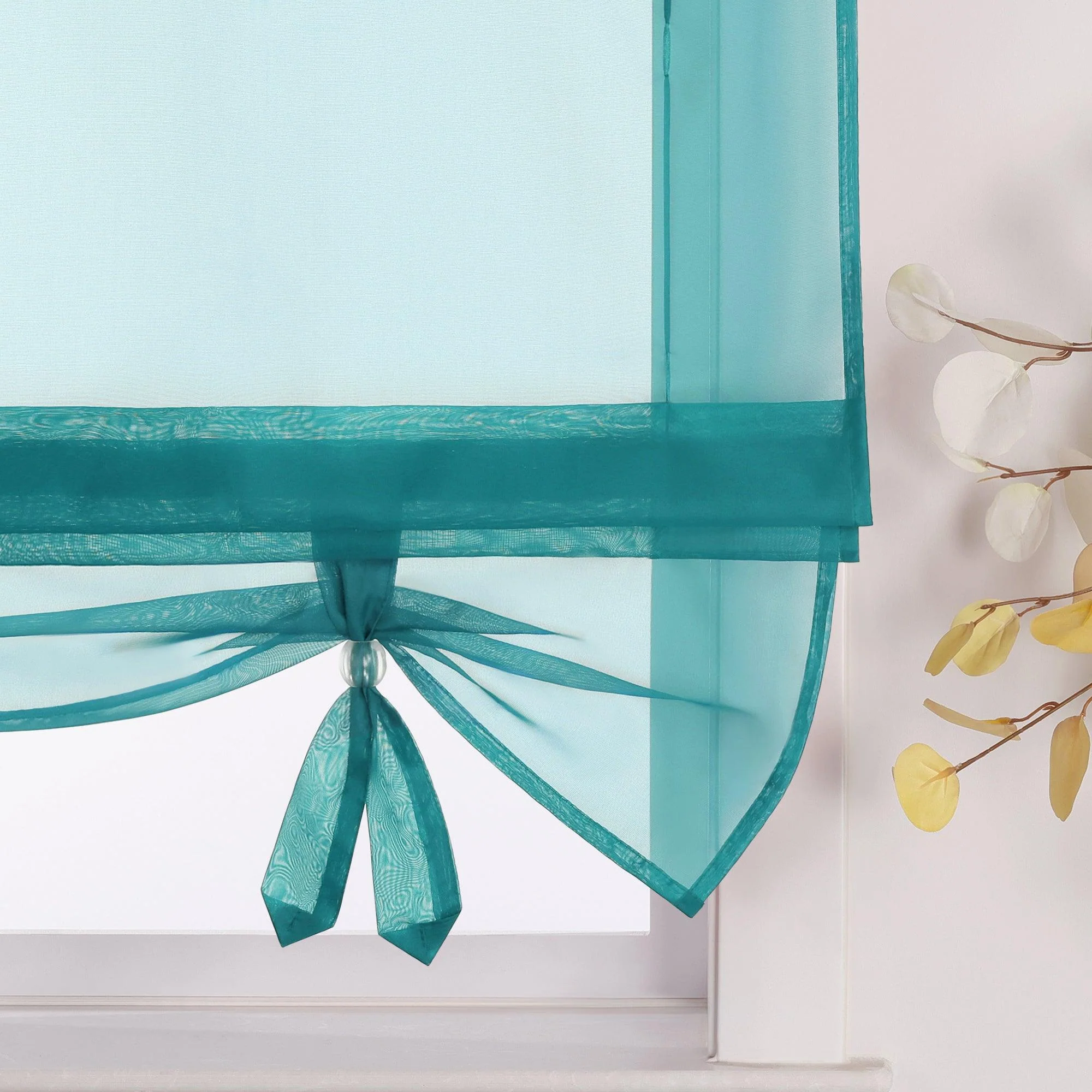 Rollos Kräuselbandgardine Transparente Fensterdeko Luftdurchlässig hochziehbar Unifarbe 1 Stück