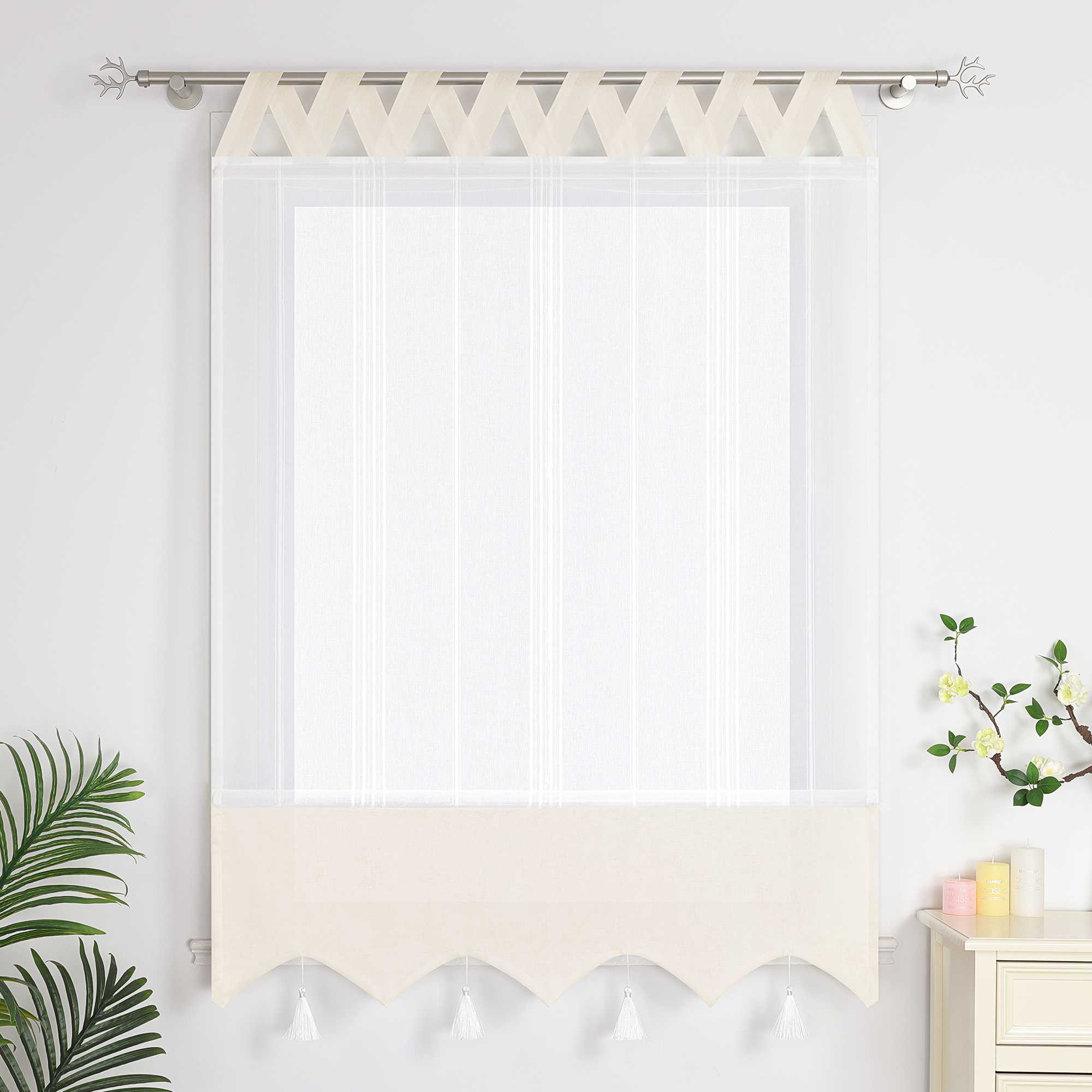 Delien Raffrollo mit Schlaufen und Quasten | Elegantes Design für stilvolle Fenster