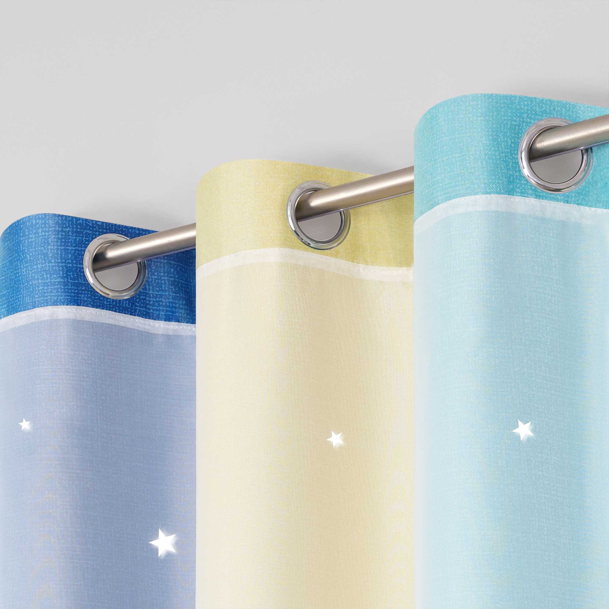 2-in-1 Vorhang Kinderzimmer mit Sternen 1 stück