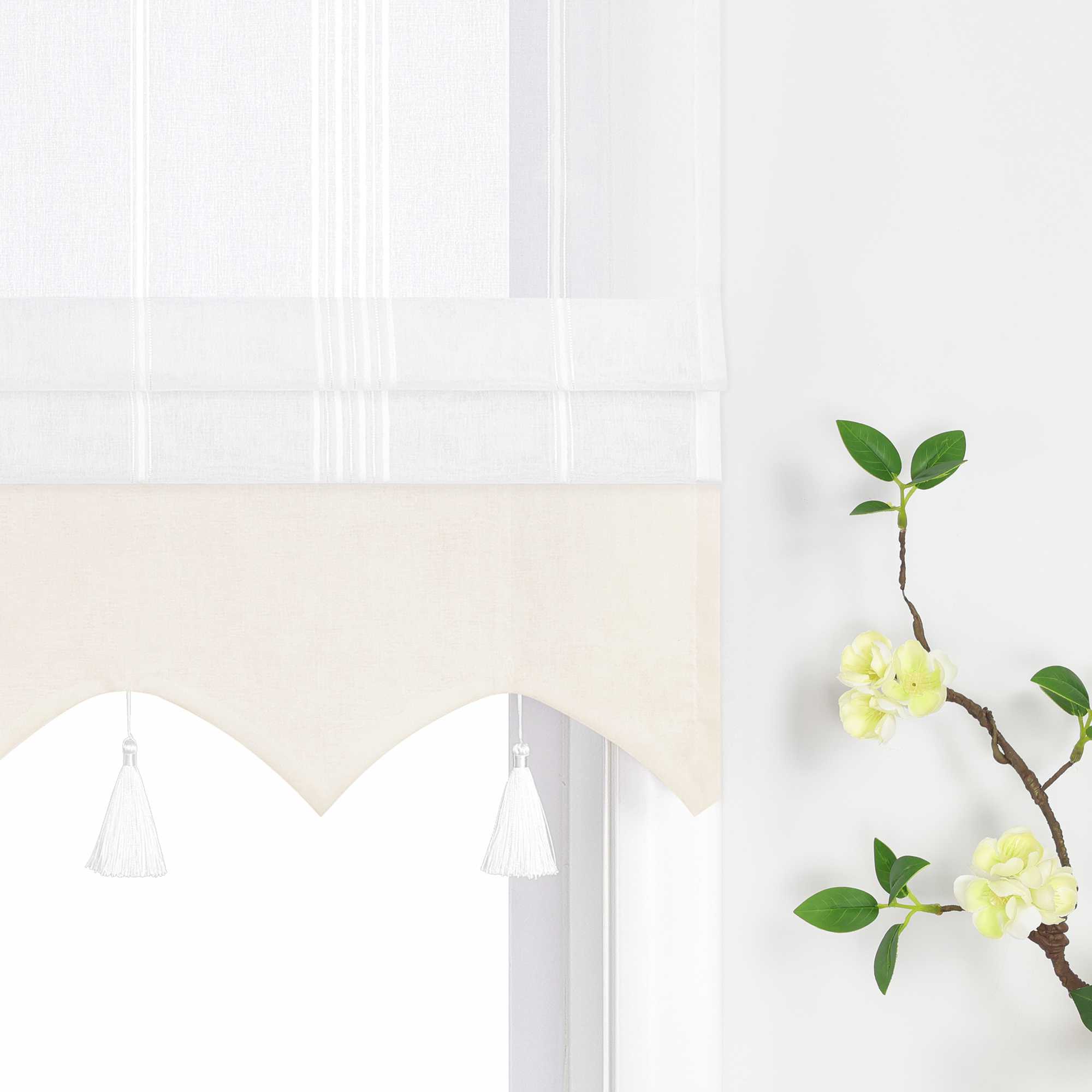 Delien Raffrollo mit Schlaufen und Quasten | Elegantes Design für stilvolle Fenster