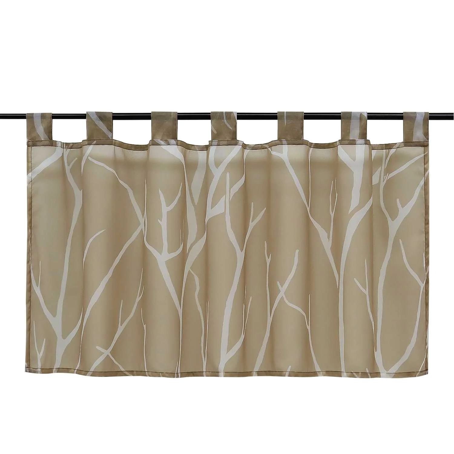 Scheibengardine Schlaufengardine Halbtransparent mit Muster 1 Stück