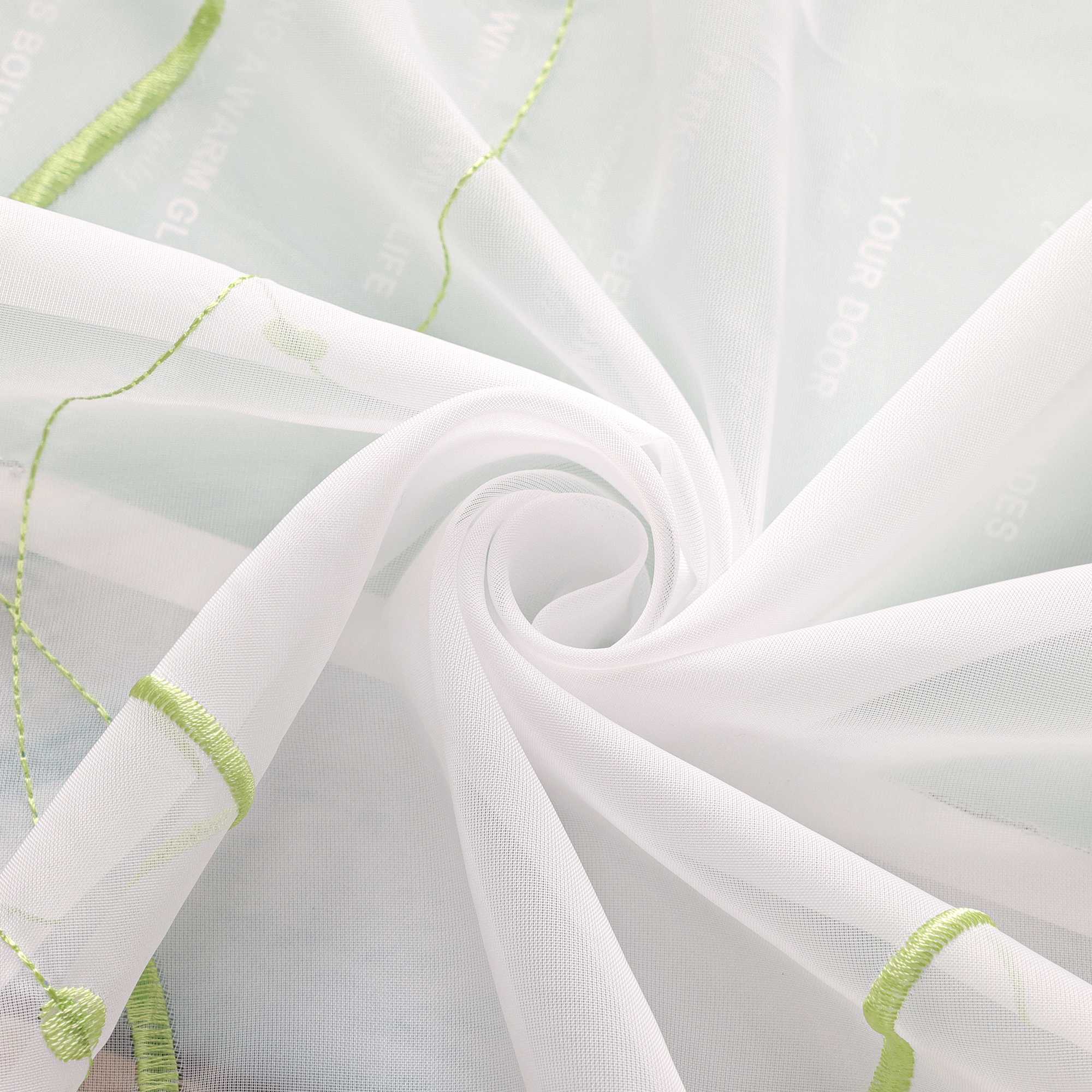 Schiebegardine Klettbandschal aus Polyester mit Wellenmuster transparent durch Klettband 2 stücke