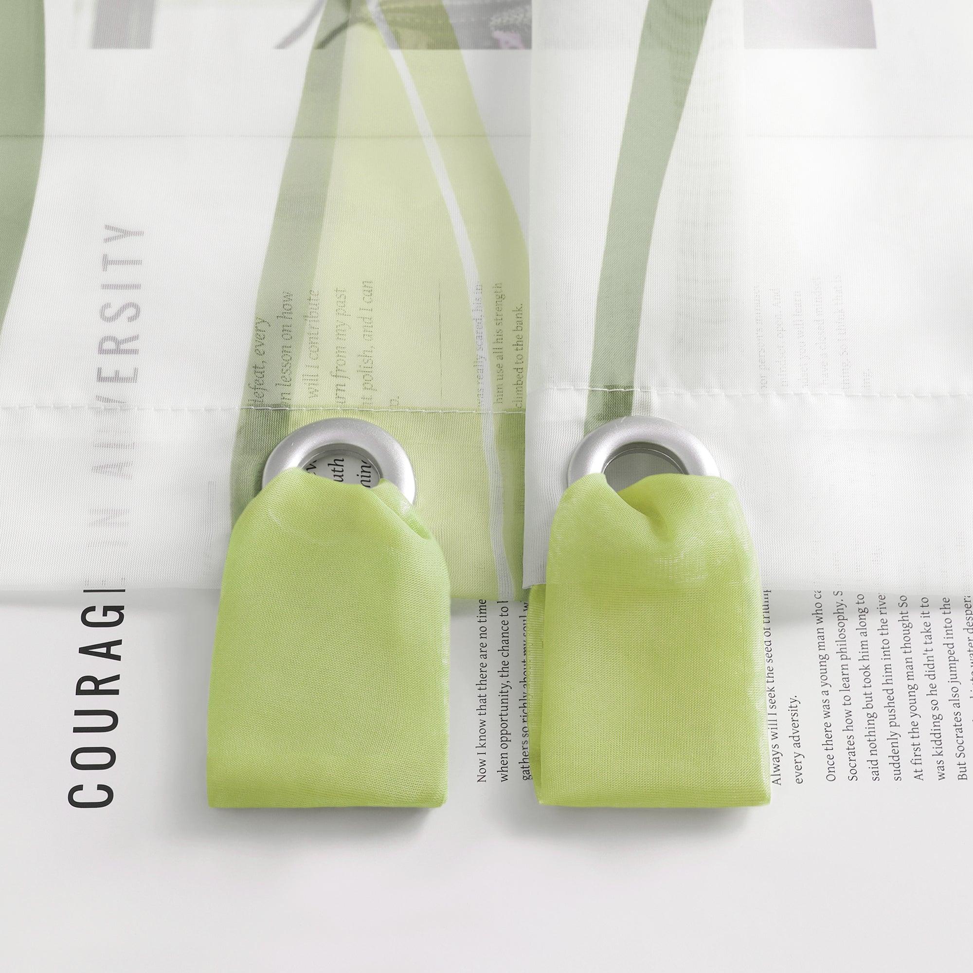 Moderner Scheibengardine mit Schlaufen und dezentem Streifenmuster transparenter Vorhang 1 Stück