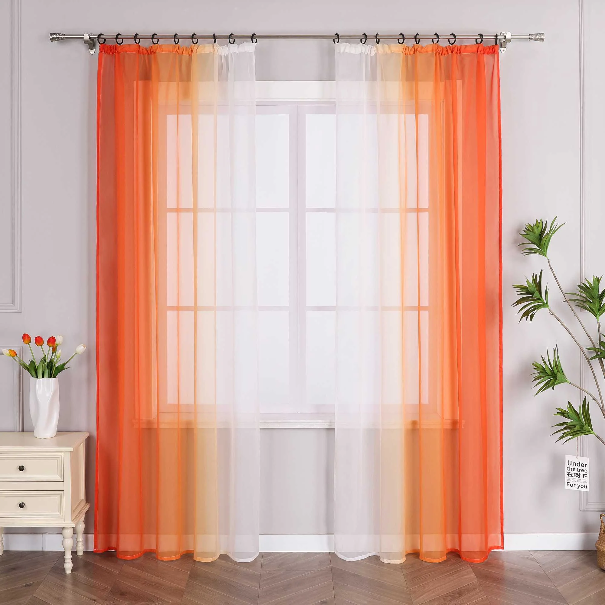 Transparente Vorhänge mit Farbverlauf 2er Set