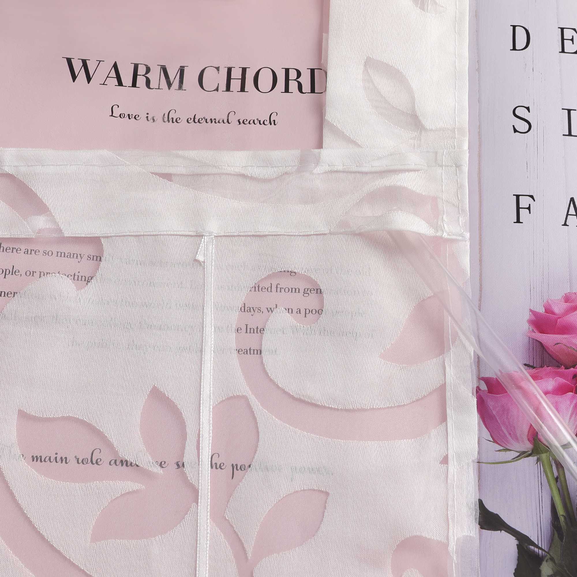 Transparente Schlaufengardine mit Blumenmuster Café Fenstergardine Raffrollos 1 Stück