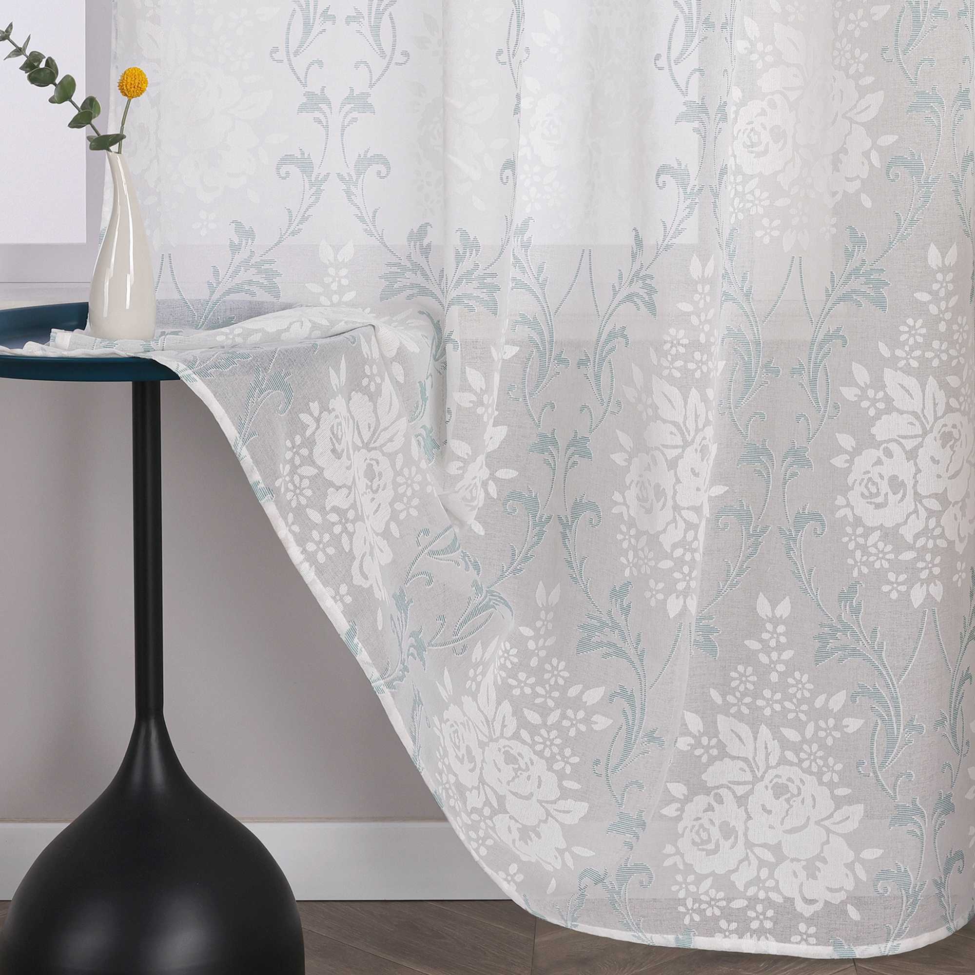 Vorhang mit Kräuselband Voile Gardine Ausbrenner Fensterschal Transparent Schlafzimmer Wohnzimmer 1 Stück