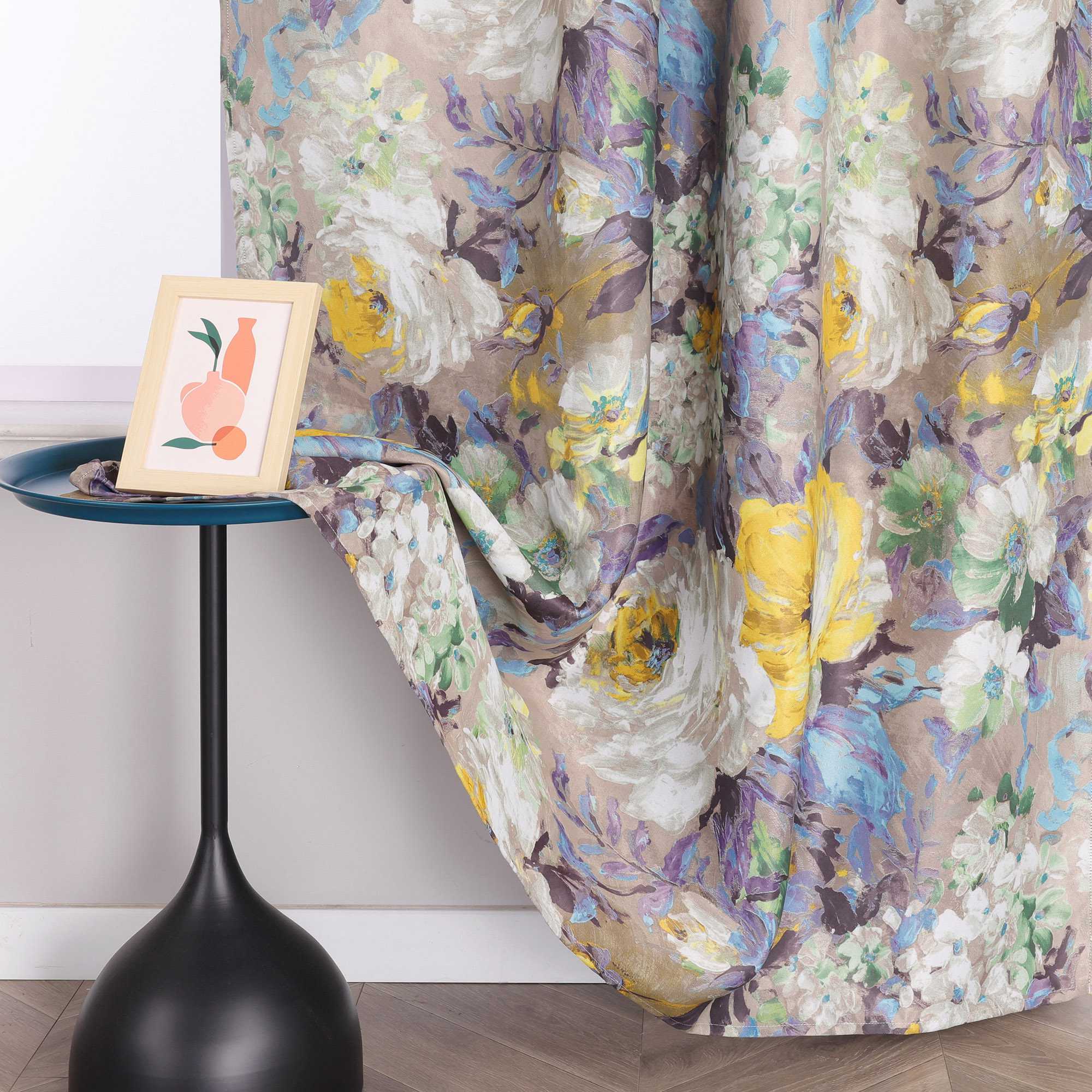 Verdunkelungsvorhänge Blickdichte Gardinen mit Ösen Thermovorhang mit Ölgemälde-Pfingstrosen Schlafzimmer Wohnzimmer 1 Stück