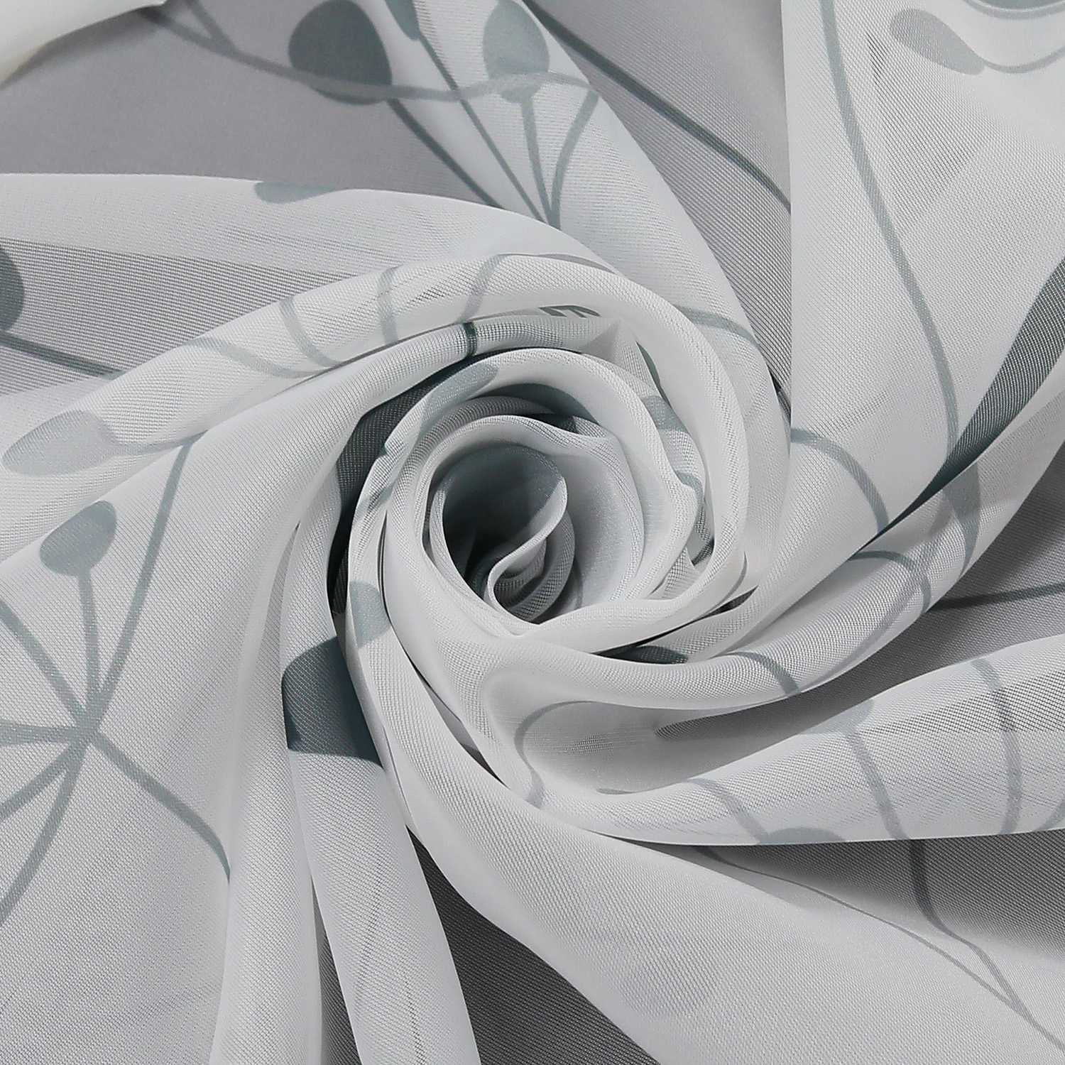 Transparenter Vorhang mit Blättermuster leicht Schutzfunktion Gartenstil 1 Stück