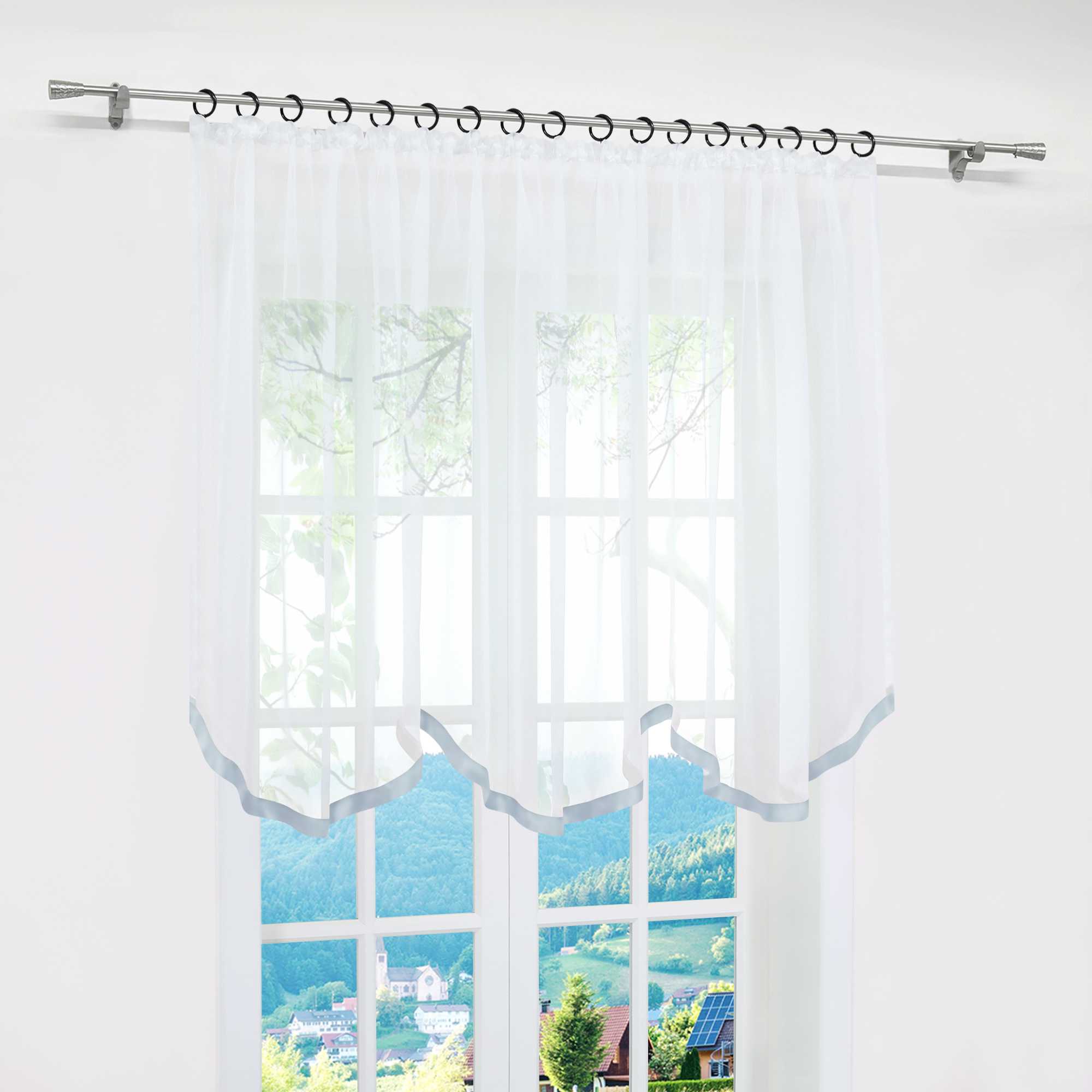 Multifunktionsgardine aus Polyester transparent Fensterdekoration 1 stück