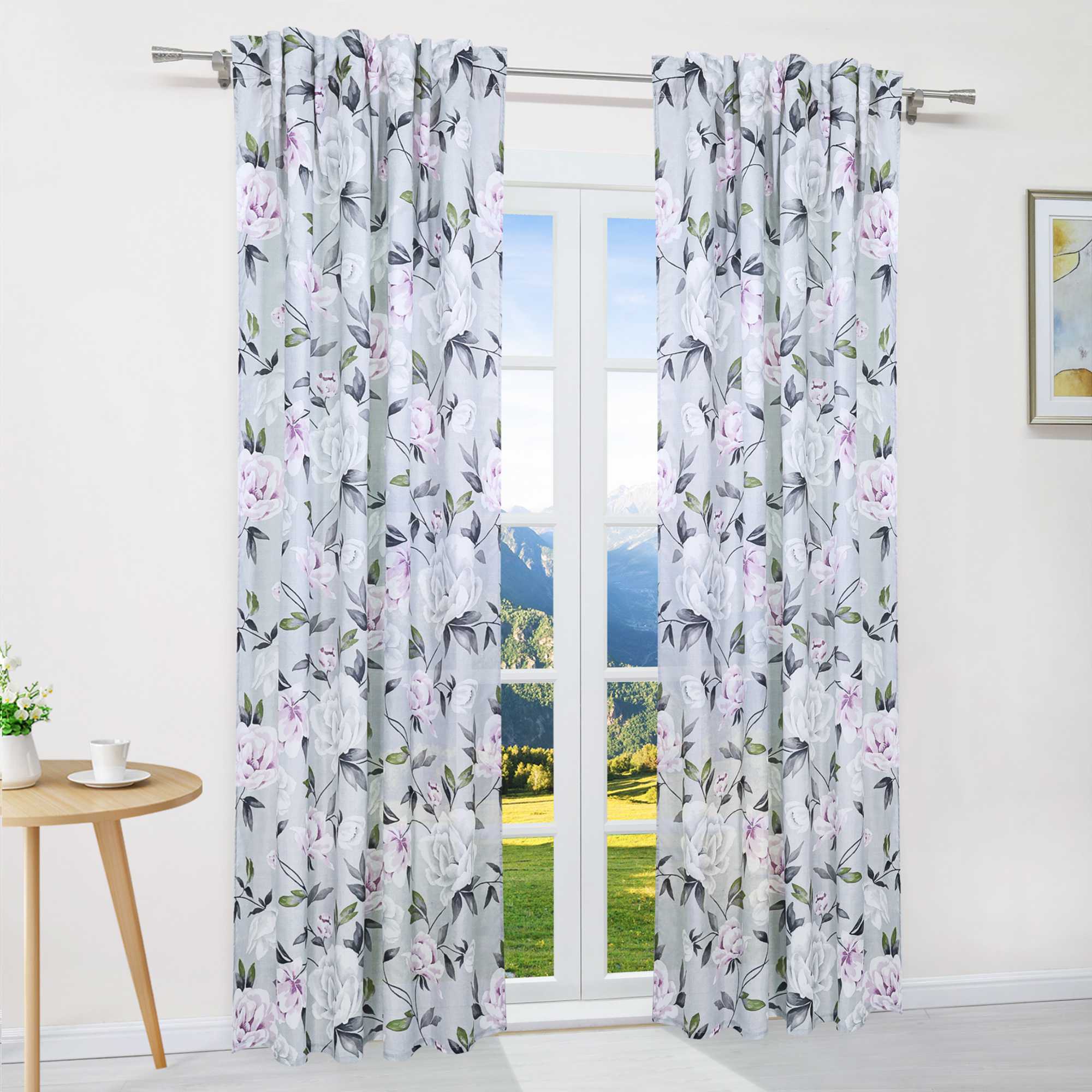 Verdunkelungsvorhang Ösenschal mit Blumenmuster Lichtvermeidung Zimmerdeko Thermovorhang 1 Stück