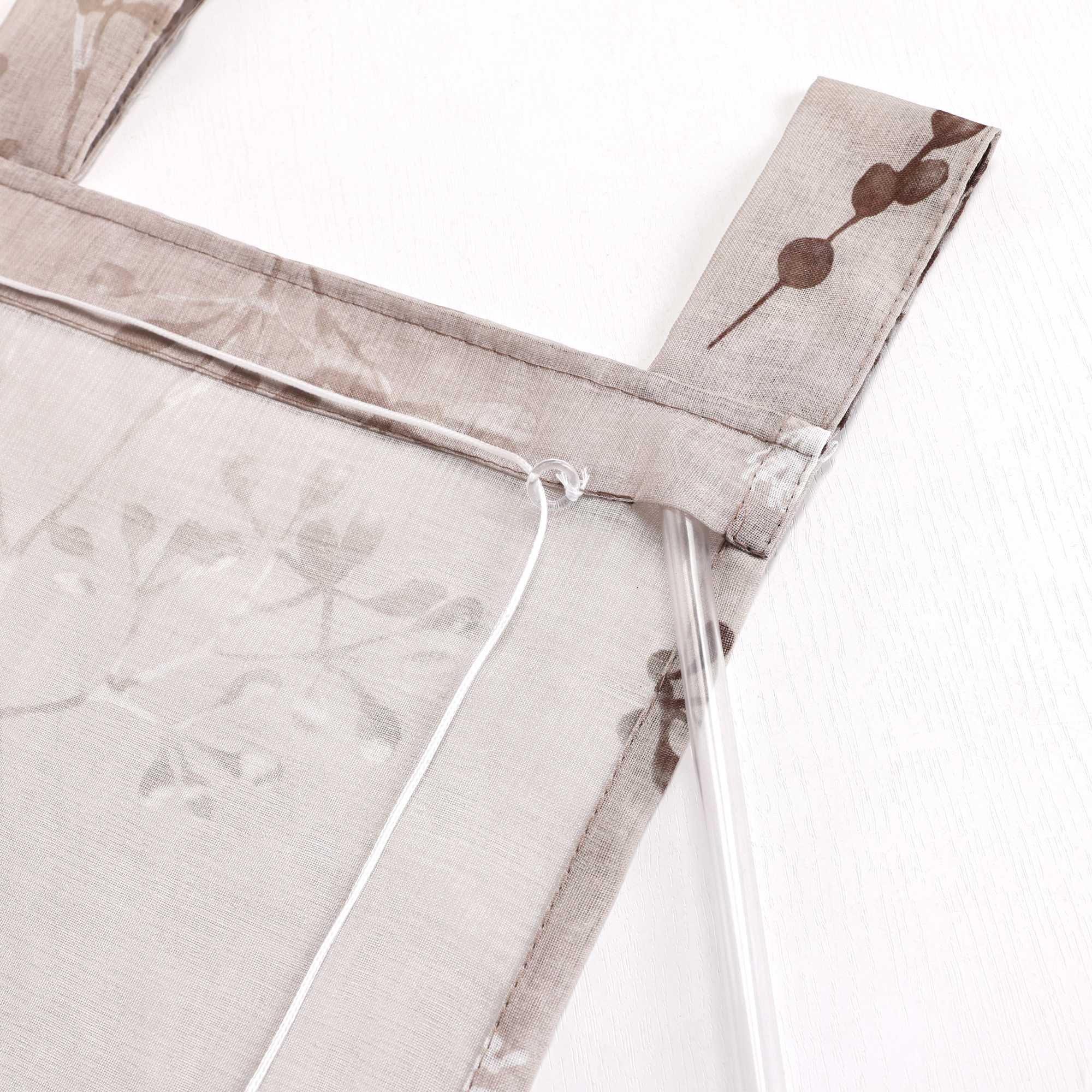 Raffrollo mit Schlaufen Voile Gardinen Landhaus Küche Raffgardinen Schlaufenrollo Transparent