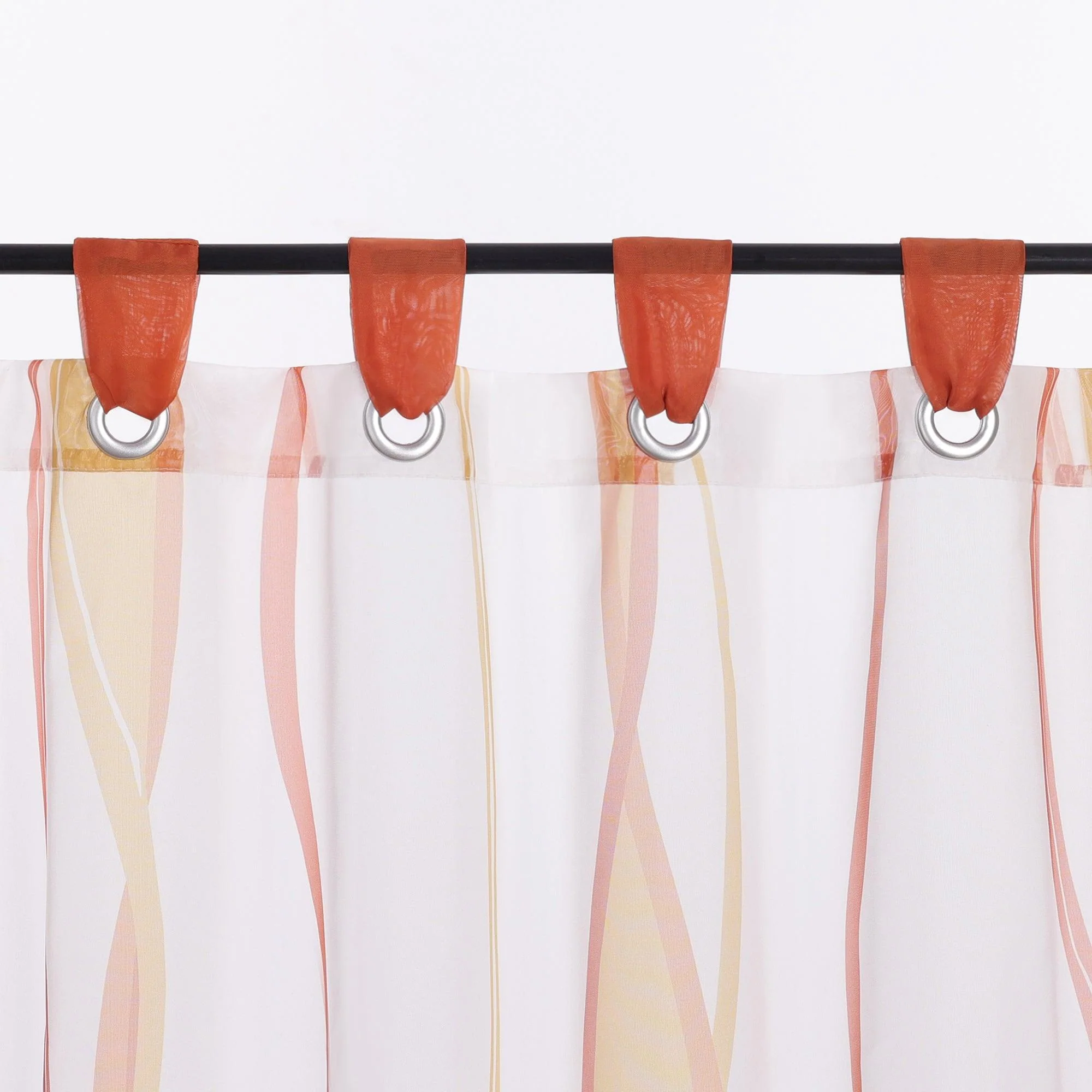 Moderner Scheibengardine mit Schlaufen und dezentem Streifenmuster transparenter Vorhang 1 Stück