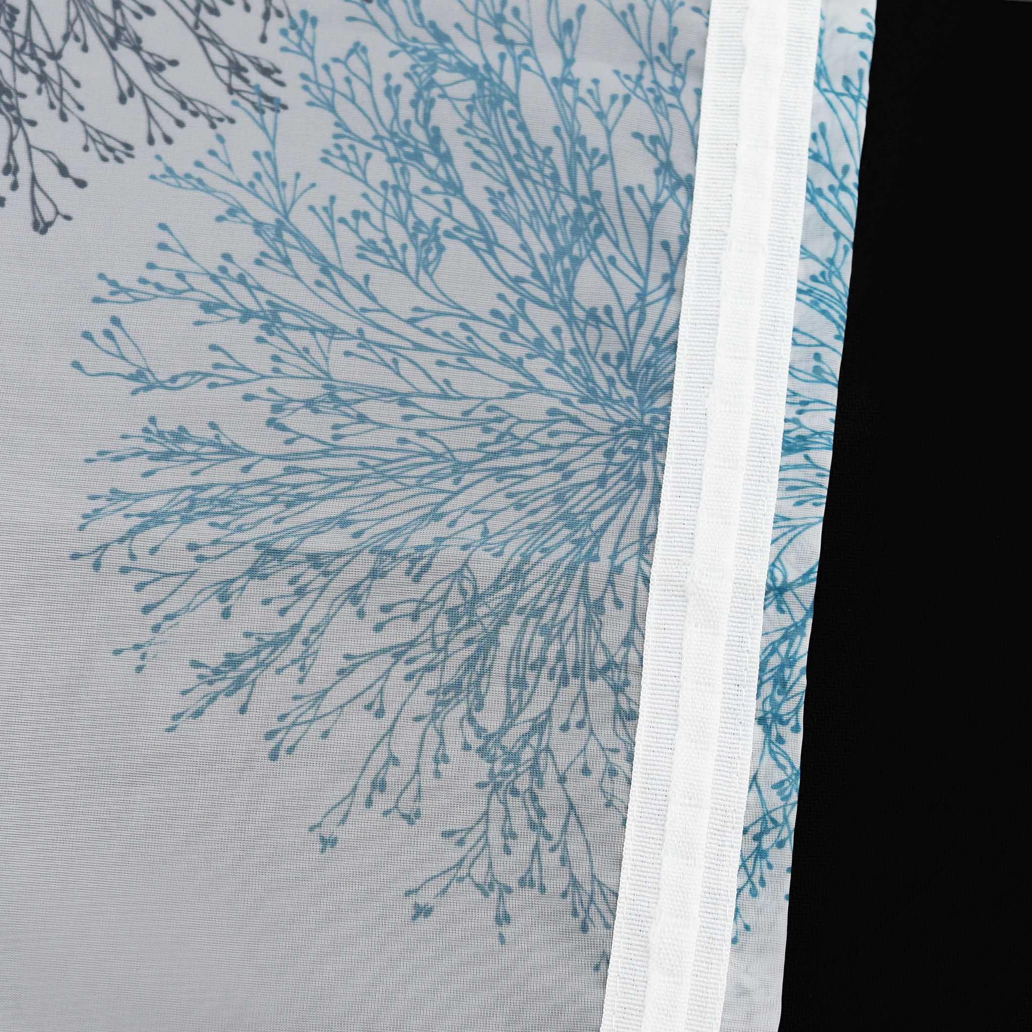 Voile-Vorhang Kräuselbandschal Transparente mit Blumenmuster leichte Schutzfunktion 1 Stück