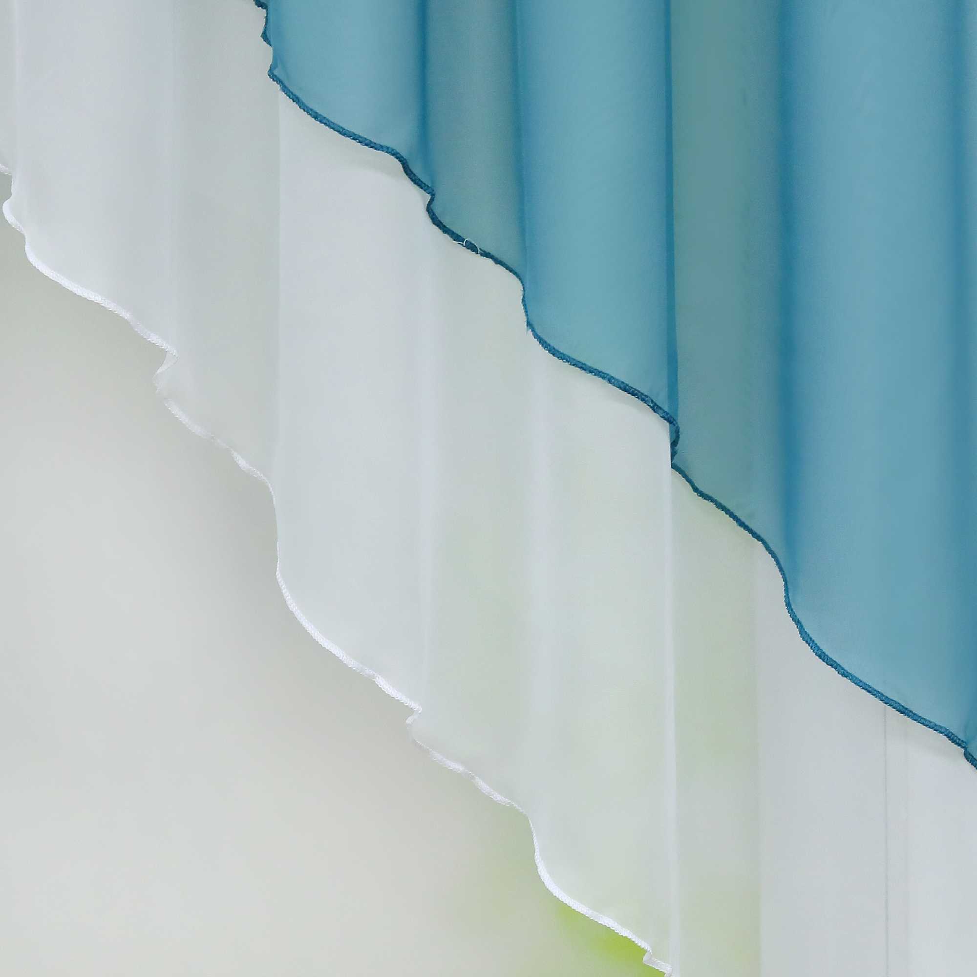 Delien Zweifarbige Fensterdekoration vloants Kurz Gardine 2er-Pack