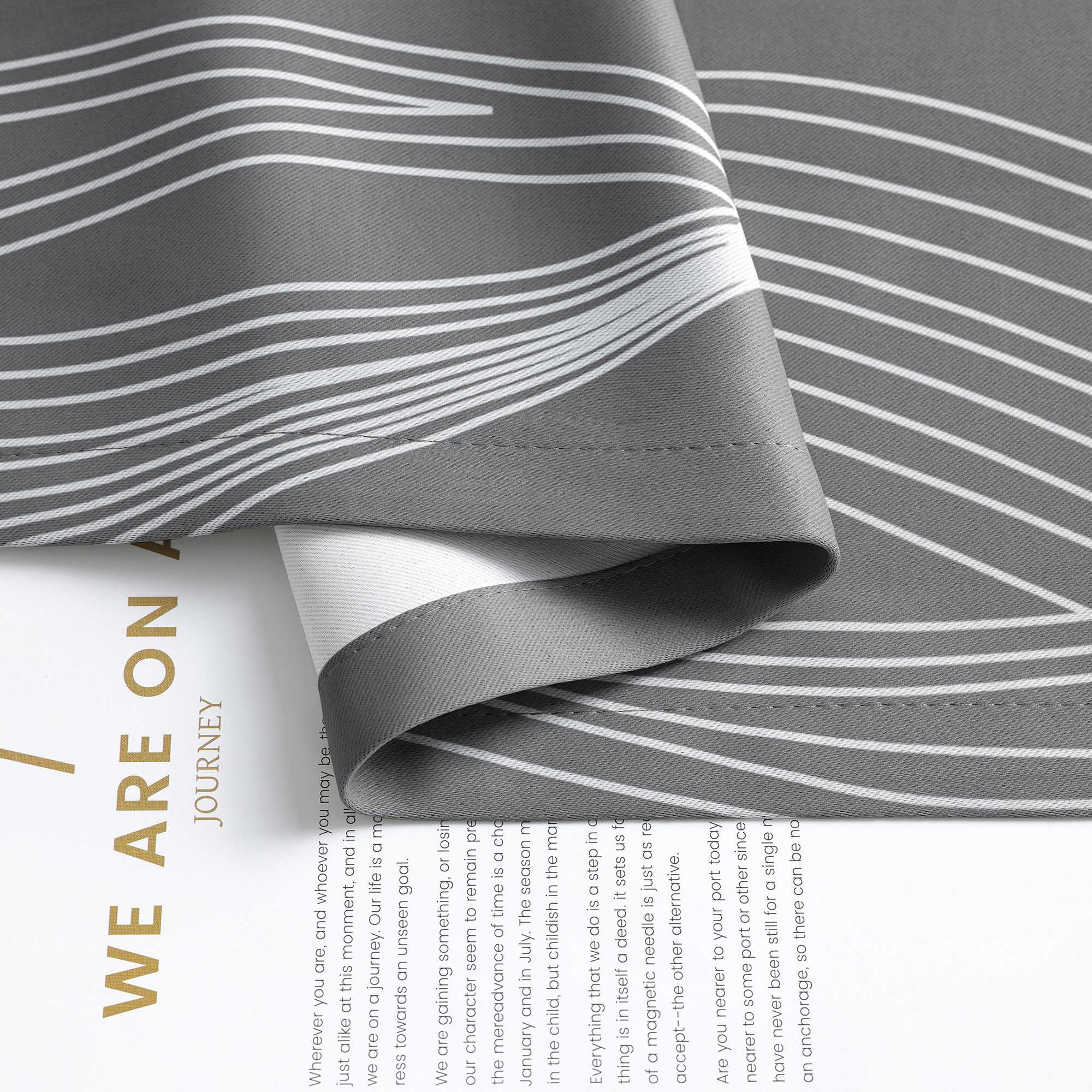 Verdunkelungsvorhänge Ösenschal Blickdichte Gardinen Modern Thermovorhang Wohnzimmer mit Wasserwellenmuster 1 Stück