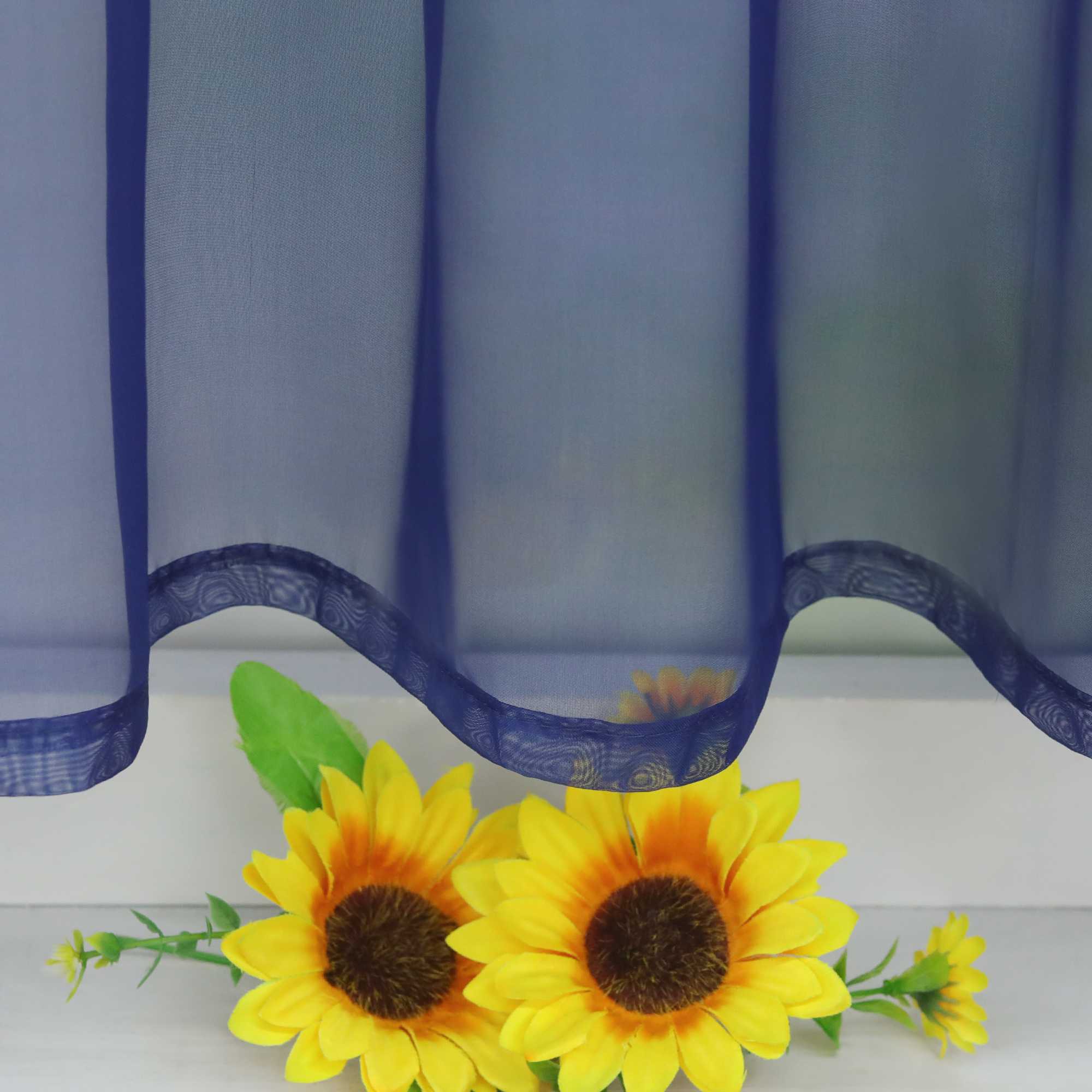 Scheibegardine durch Stangendurchzug zusammenziehbar Transparent Unifarbe Luftdurchlässig zusammenziehbar 2 Stück