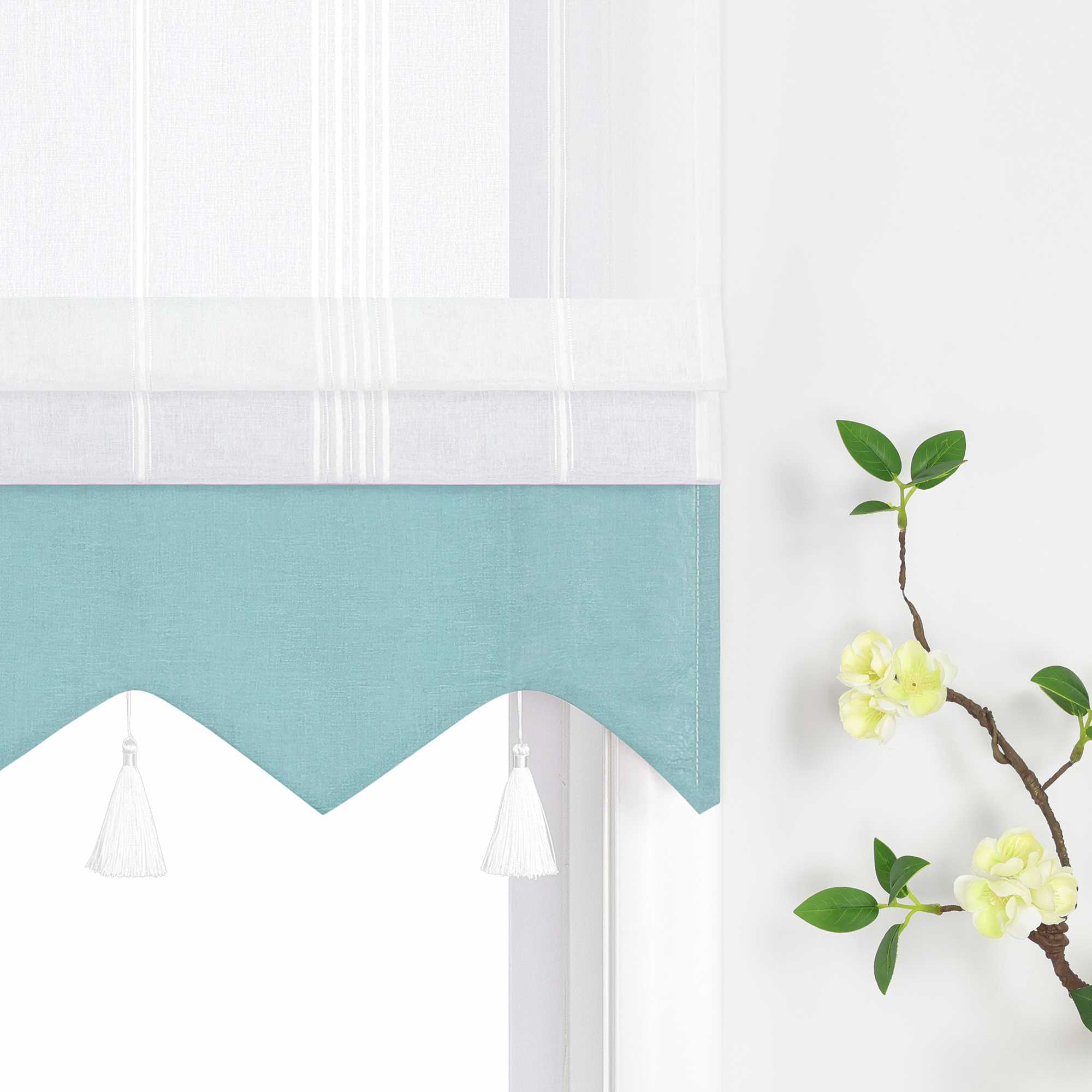 Delien Raffrollo mit Schlaufen und Quasten | Elegantes Design für stilvolle Fenster