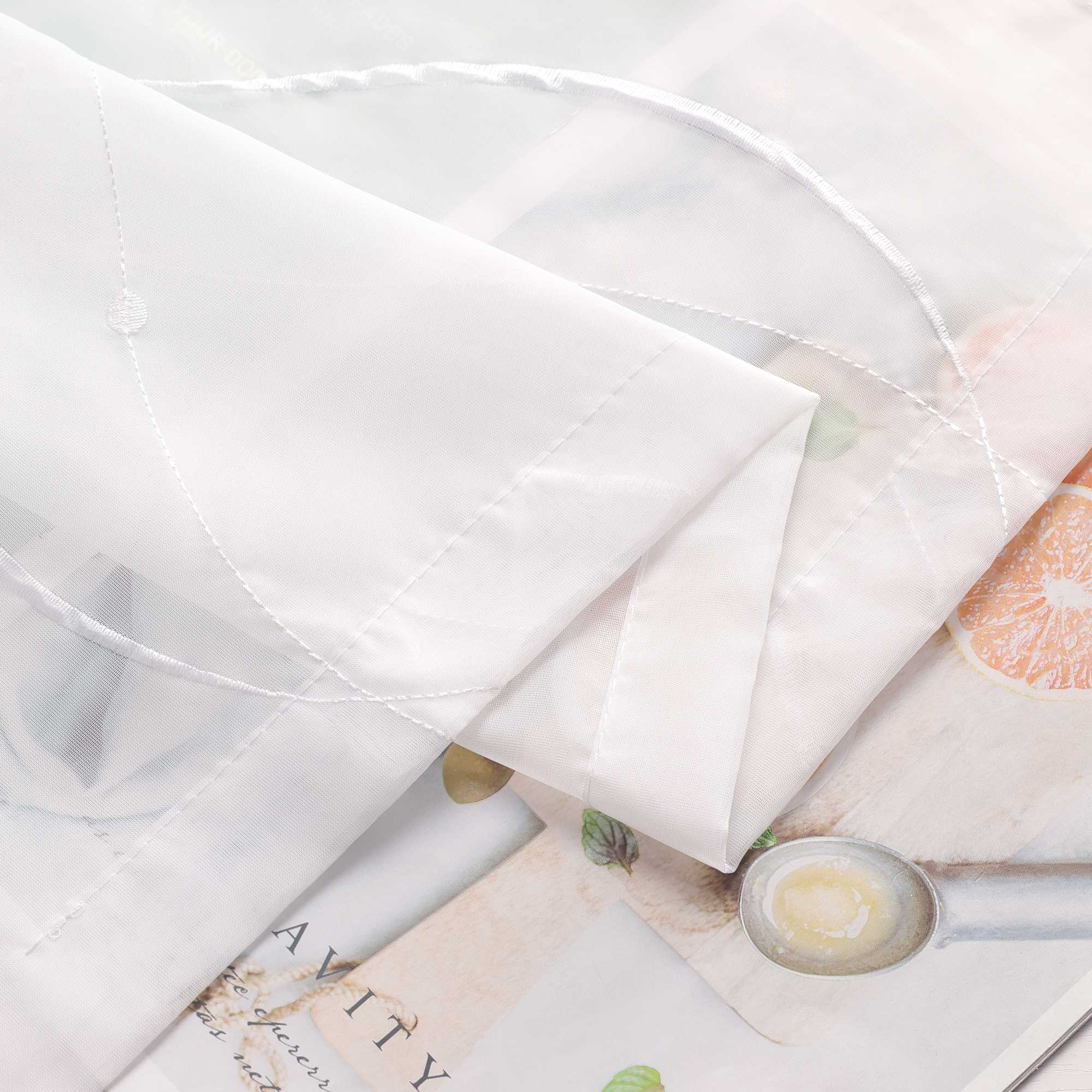 Schiebegardinen mit Schlaufen 2er Flächenvorhänge Schiebevorhang mit Wellenperlenmuster Stickerei Transparent