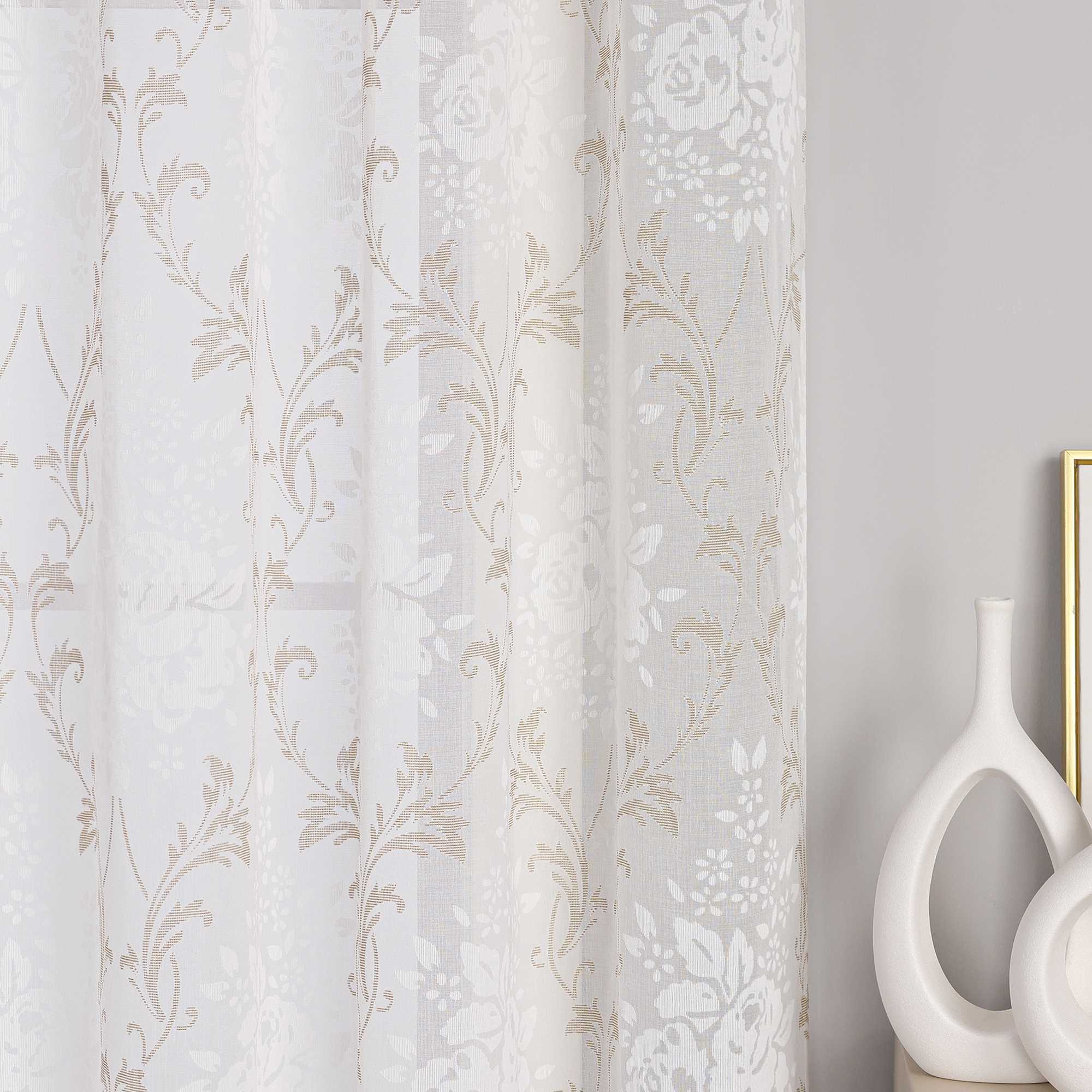 Vorhang mit Kräuselband Voile Gardine Ausbrenner Fensterschal Transparent Schlafzimmer Wohnzimmer 1 Stück