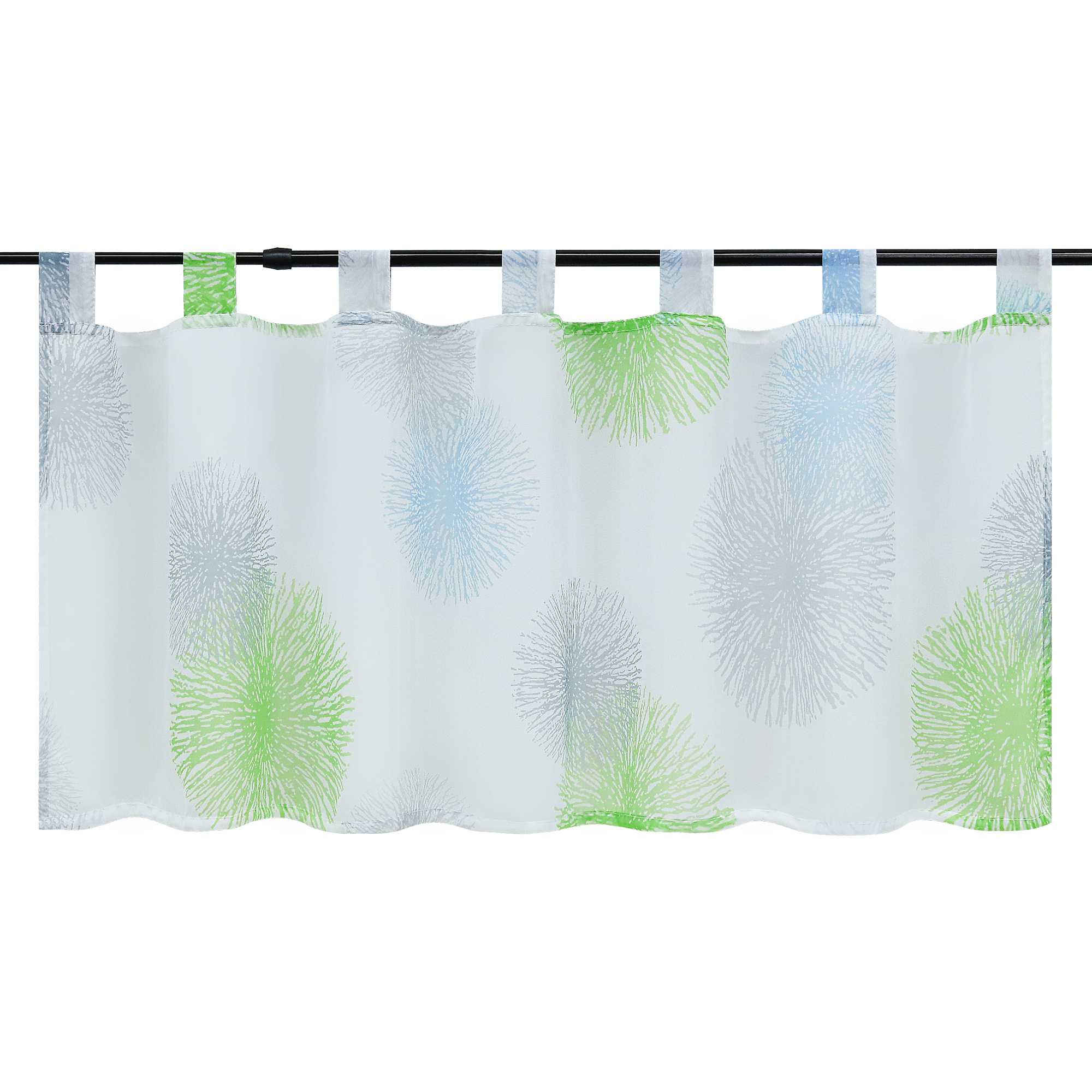Scheibengardine Schlaufengardine mit Feuerwerksmuster Feriendeko halbtransparent Pflegeleicht Lichtdurchlässig 1 stück