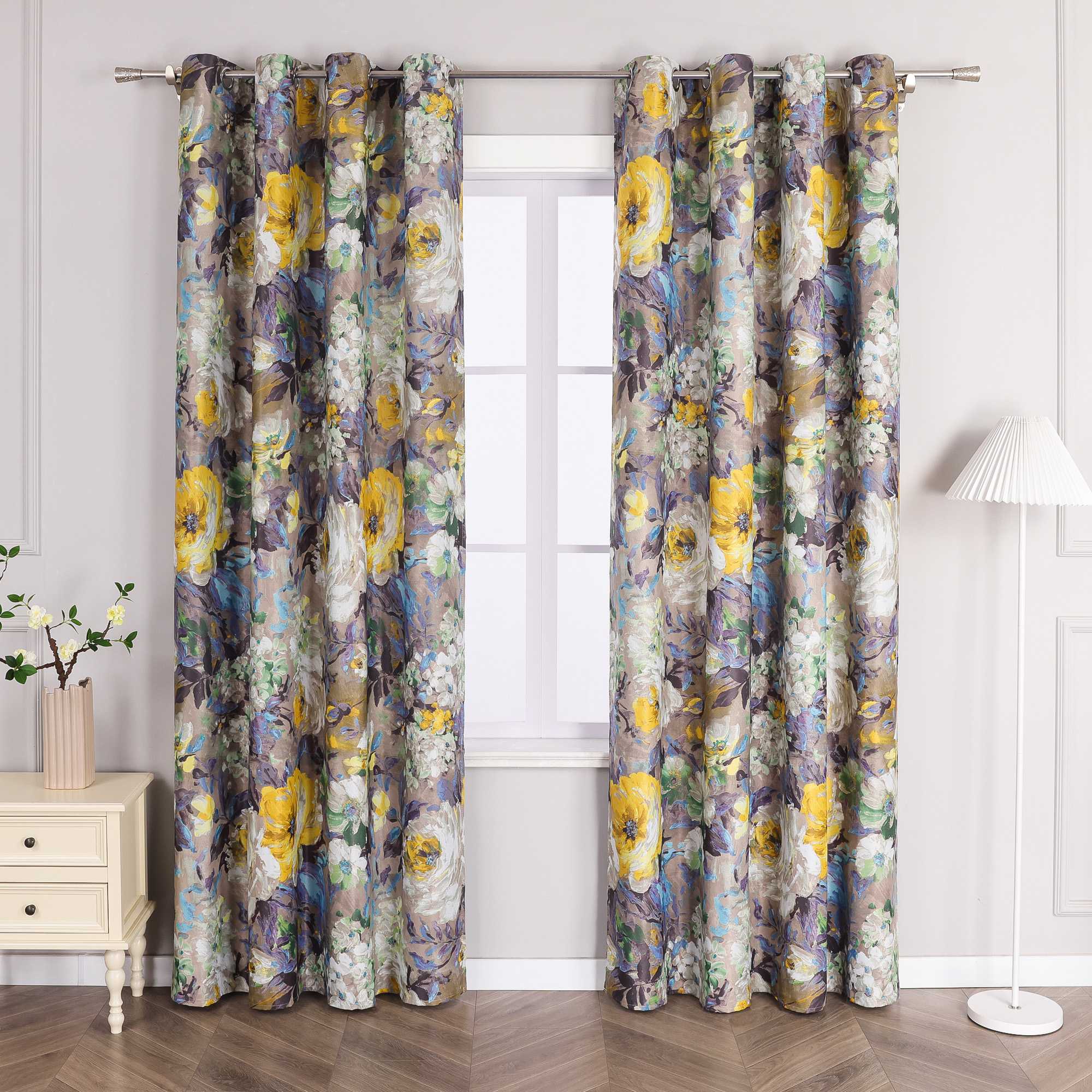 Verdunkelungsvorhänge Blickdichte Gardinen mit Ösen Thermovorhang mit Ölgemälde-Pfingstrosen Schlafzimmer Wohnzimmer 1 Stück