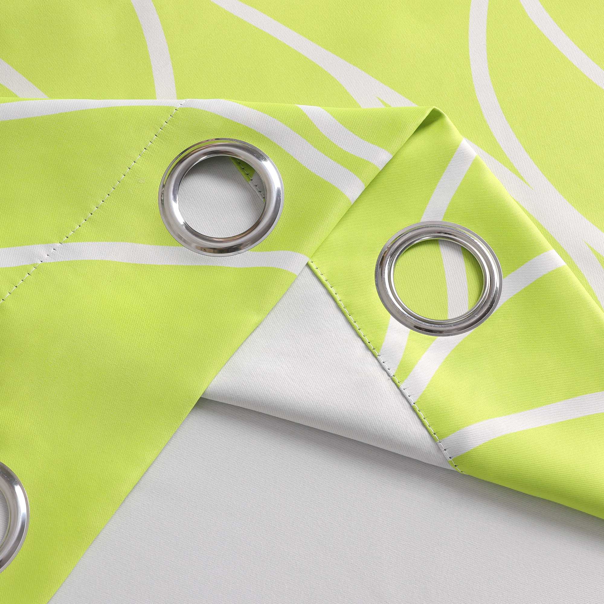 Verdunkelungsvorhänge Ösenschal mit Wellenmuster Blickdichte Landhaus Schlafzimmer  1 St.