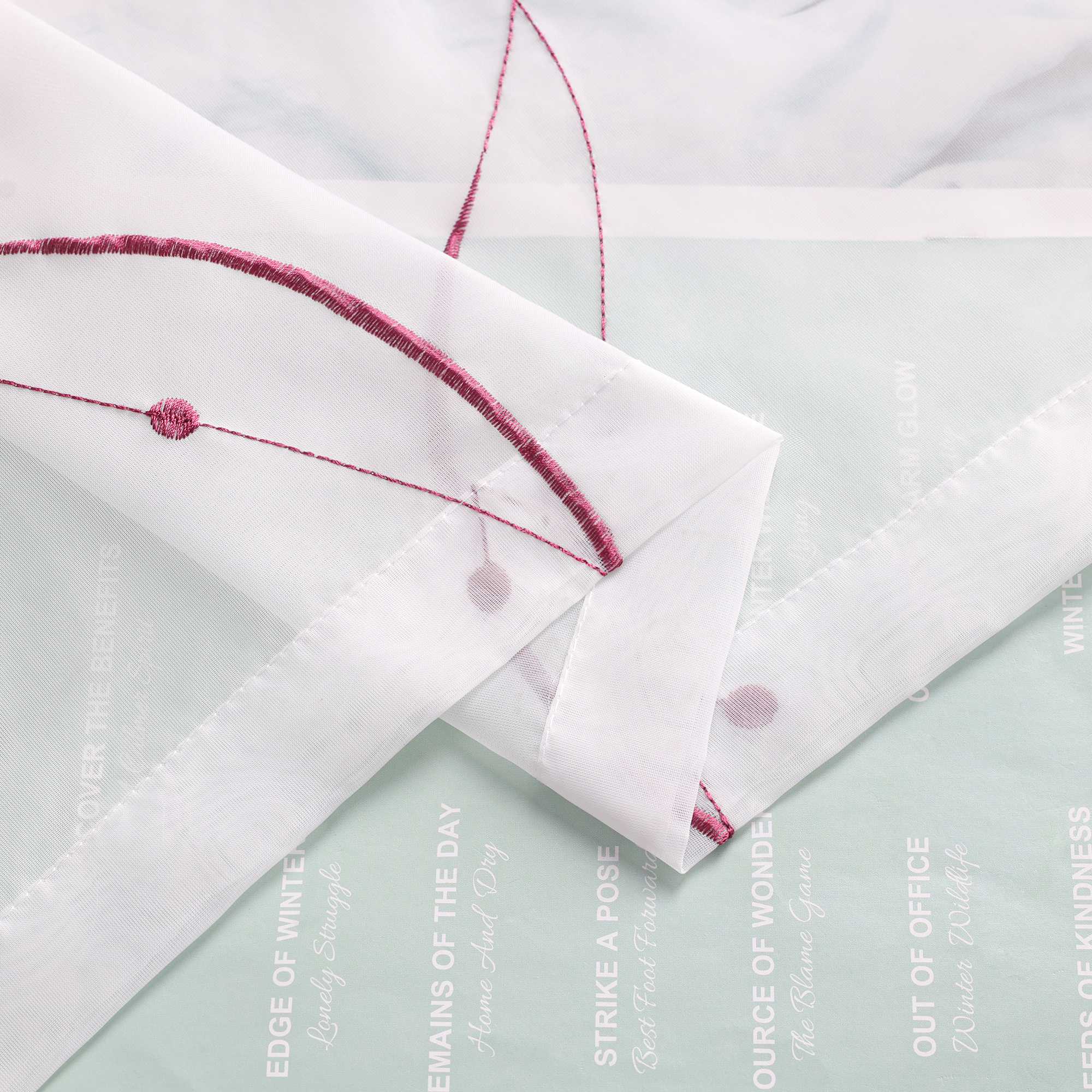 Schiebegardine Klettbandschal aus Polyester mit Wellenmuster transparent durch Klettband 2 stücke