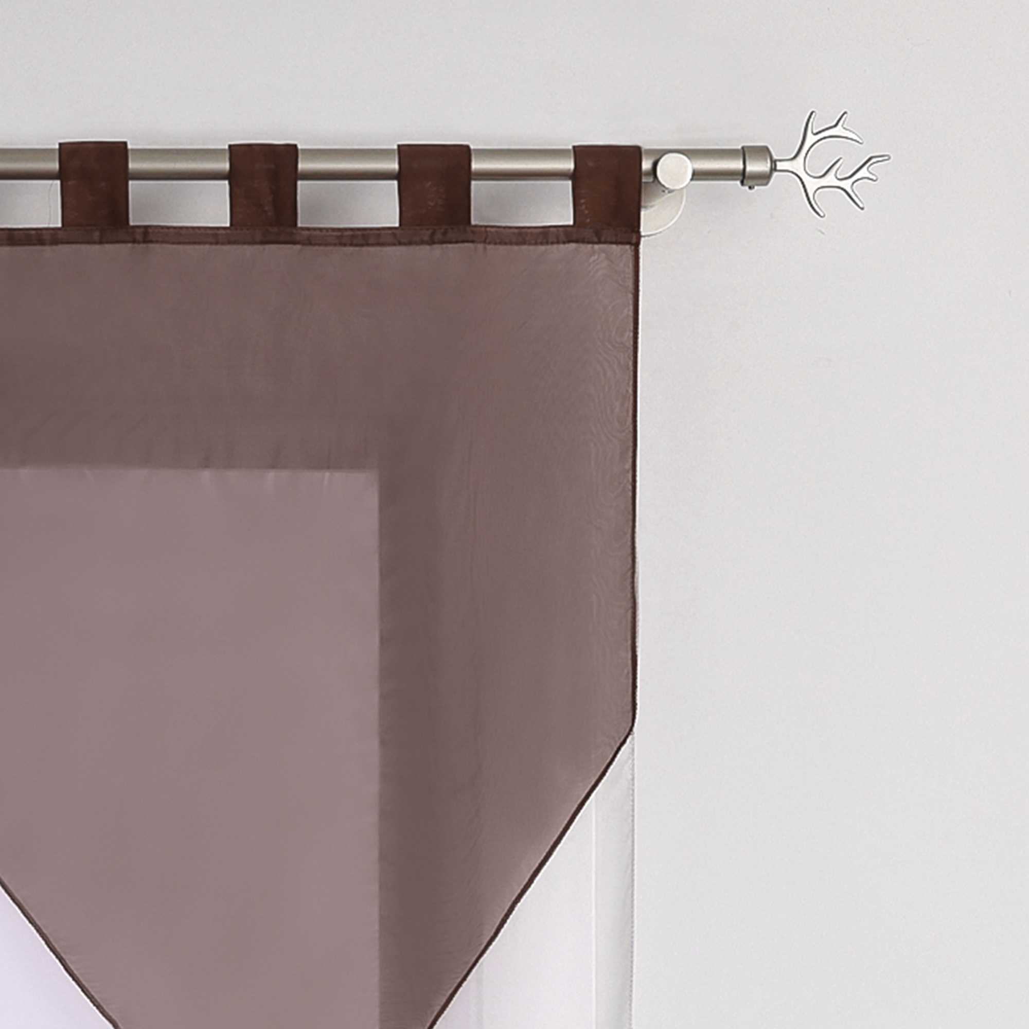 Delien gardinen kurz mit Schlaufen und Dreiecksform-Abschluss 2er Set