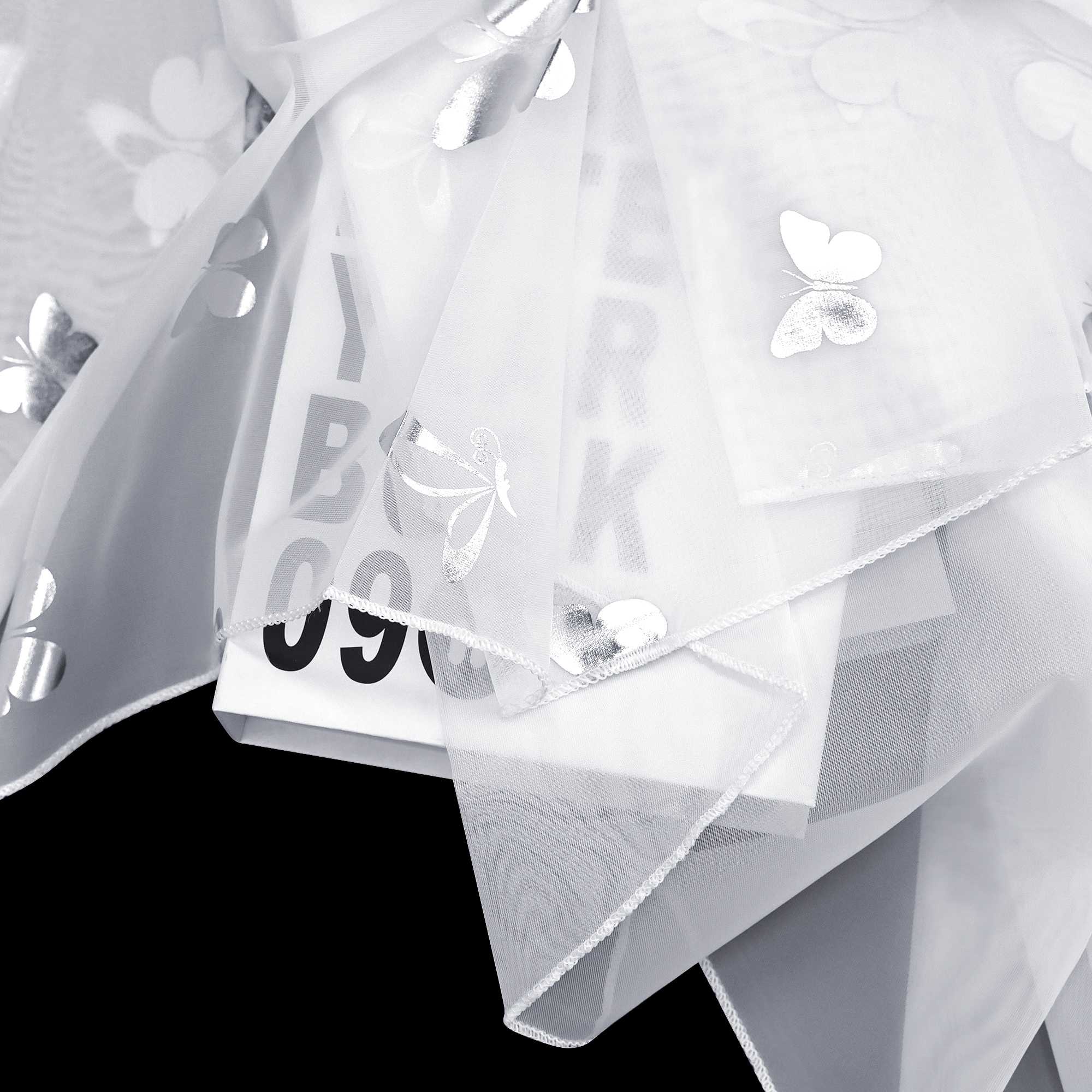 Scheibengardine Bistrogardine durch Tunnelzug Doppelschichtige Vorhangkopf Küchengardinen mit Schmetterlingsmuster