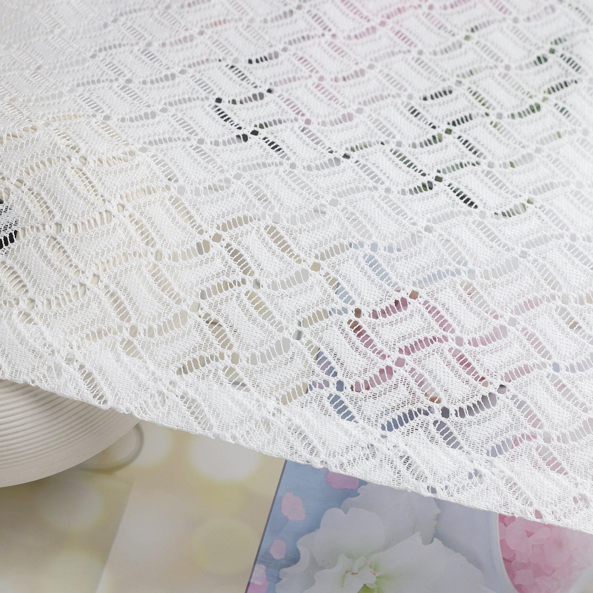 2er Set Scheibengardinen Jacquard Bistrogardine durch Tunnelzug Kurzgardinen Halbtransparent Weiß